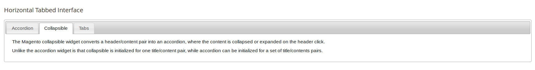 Vertical Tabs widget