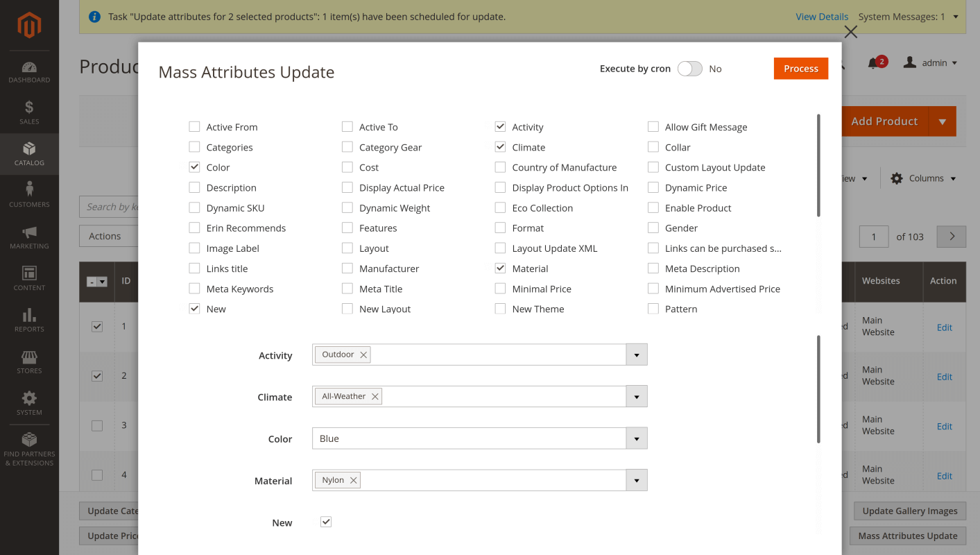 Mass attributes update