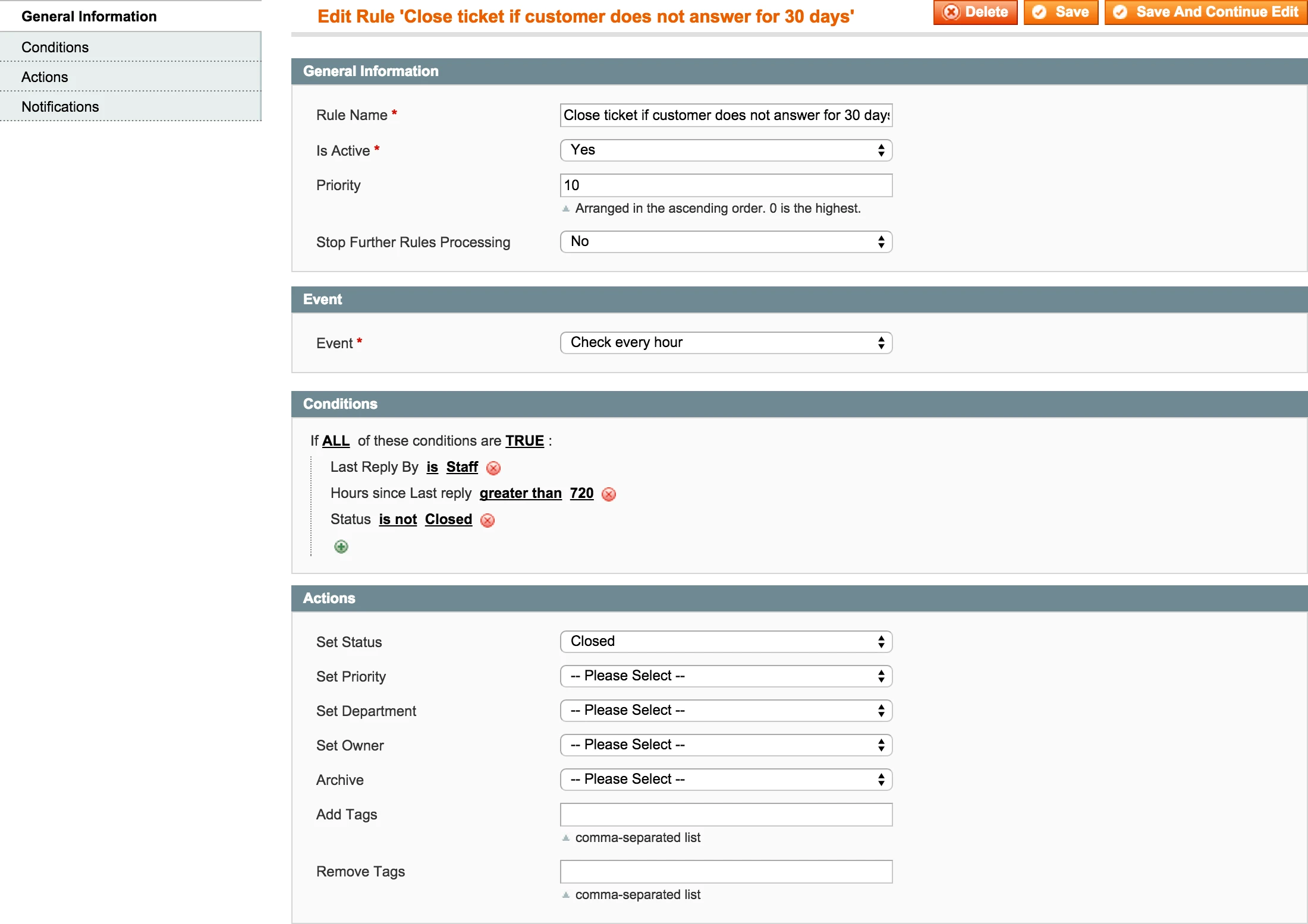 Backend - Workflow Rules