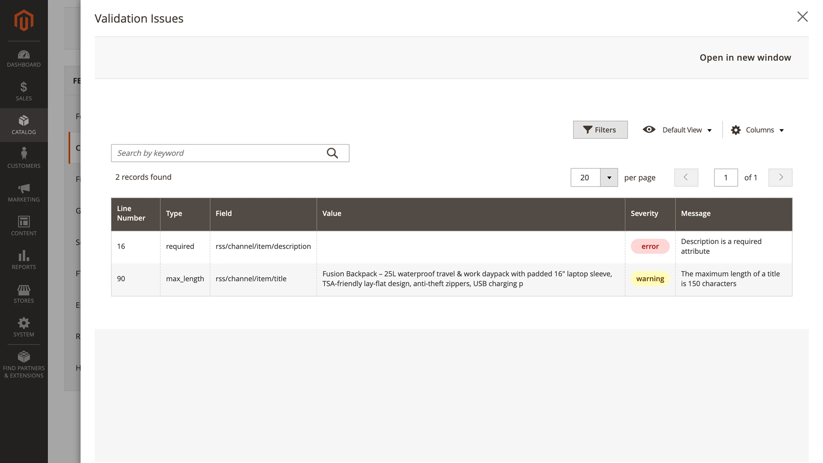 Feed Validation Issues