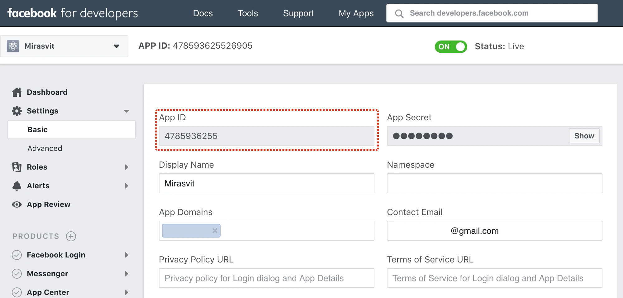 Reward Points - Facebook App ID