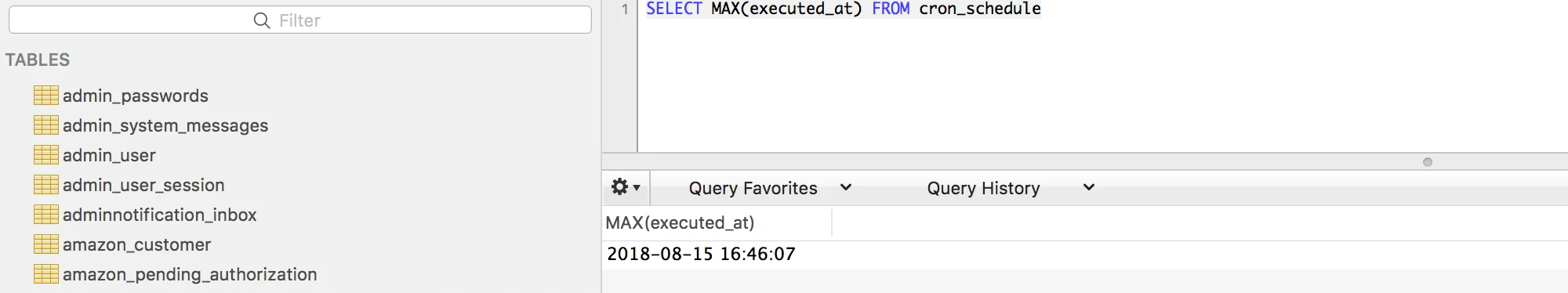 SQL Query to cron_schedule table