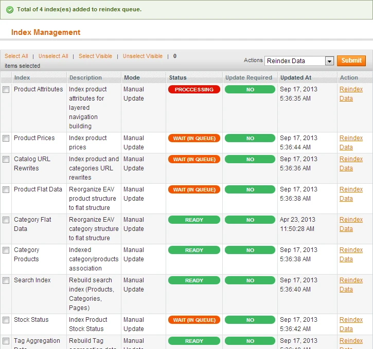System / Index Management