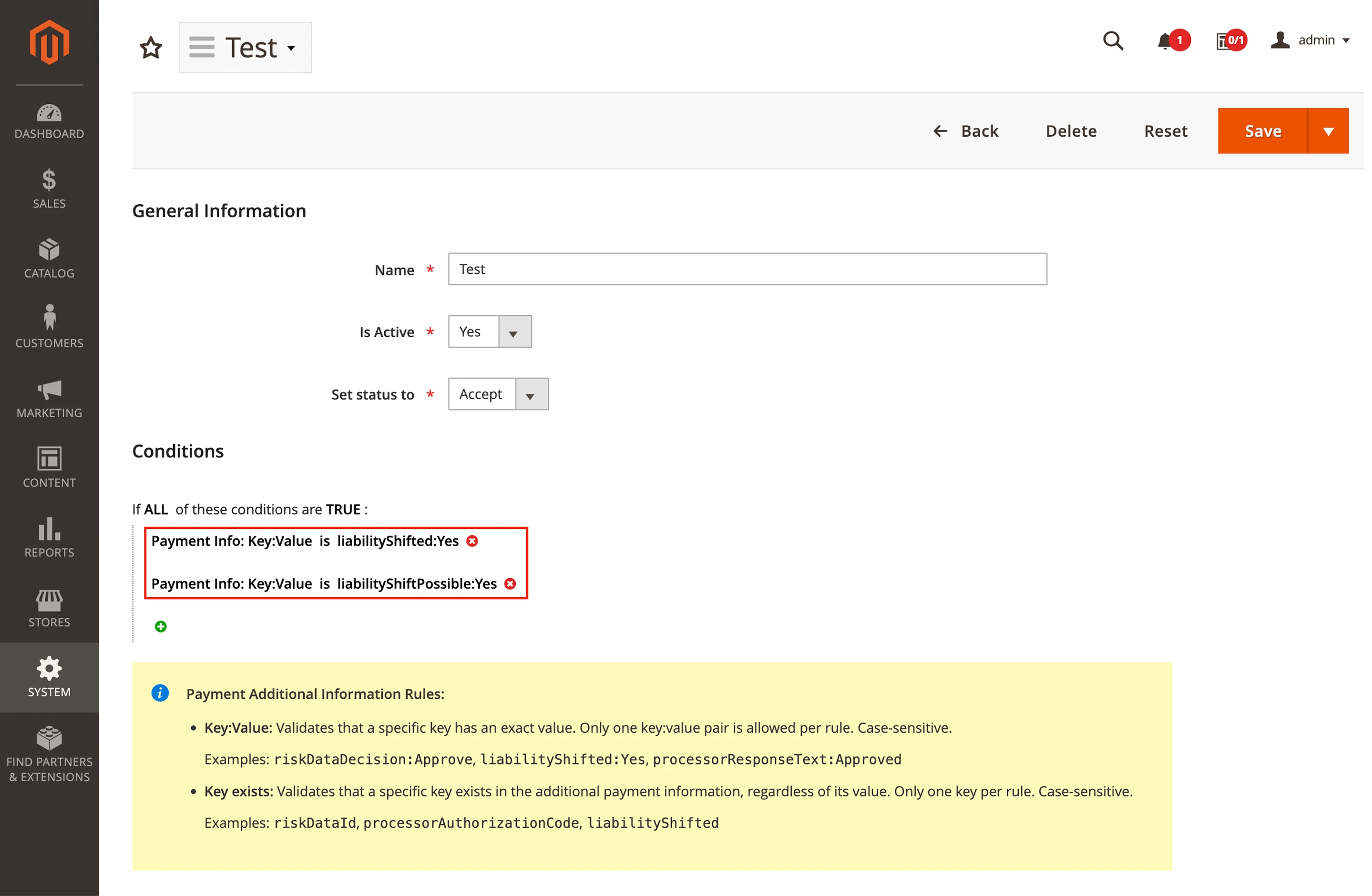 3DS-Aware Payment Conditions in Custom Rules