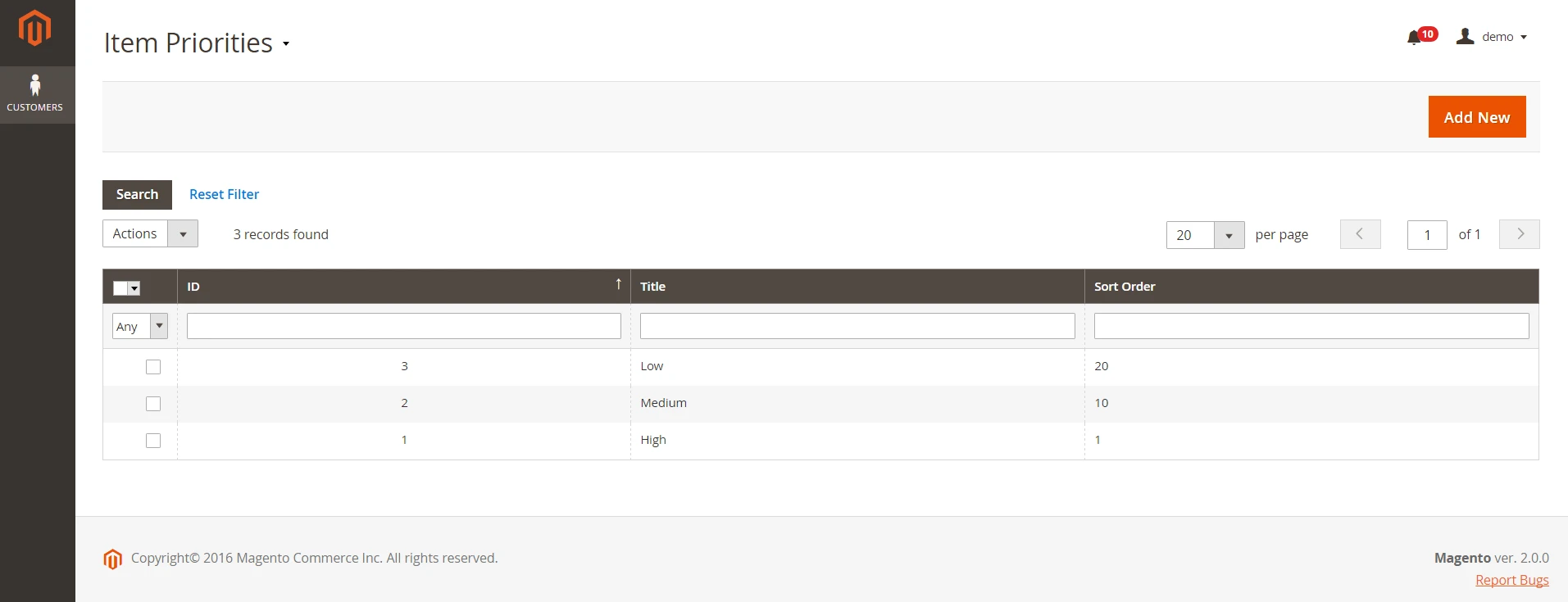 Add Gifts priorities in Gift Registry