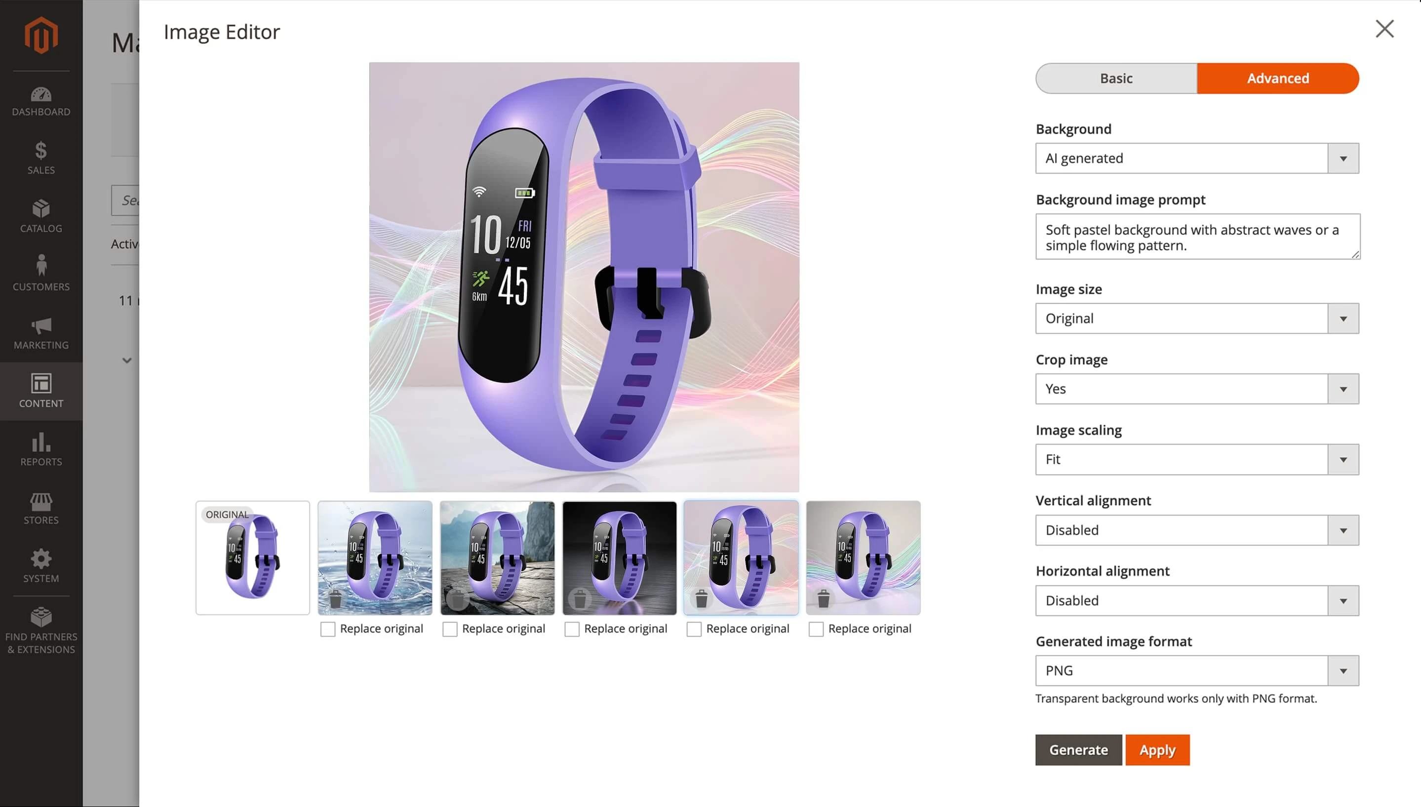 Adding a solid or branded background