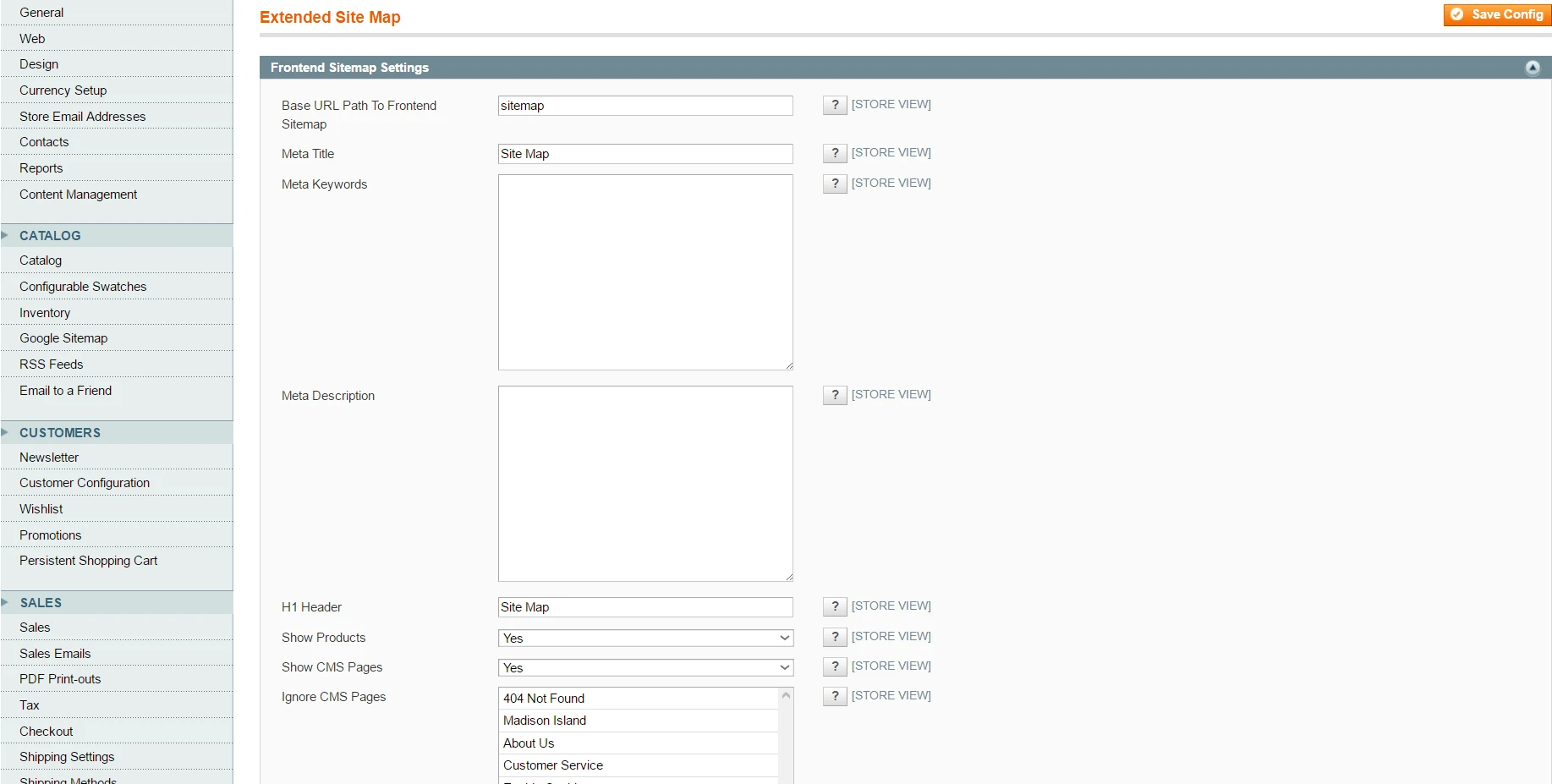 Advanced SEO Suite: extended sitemap settings
