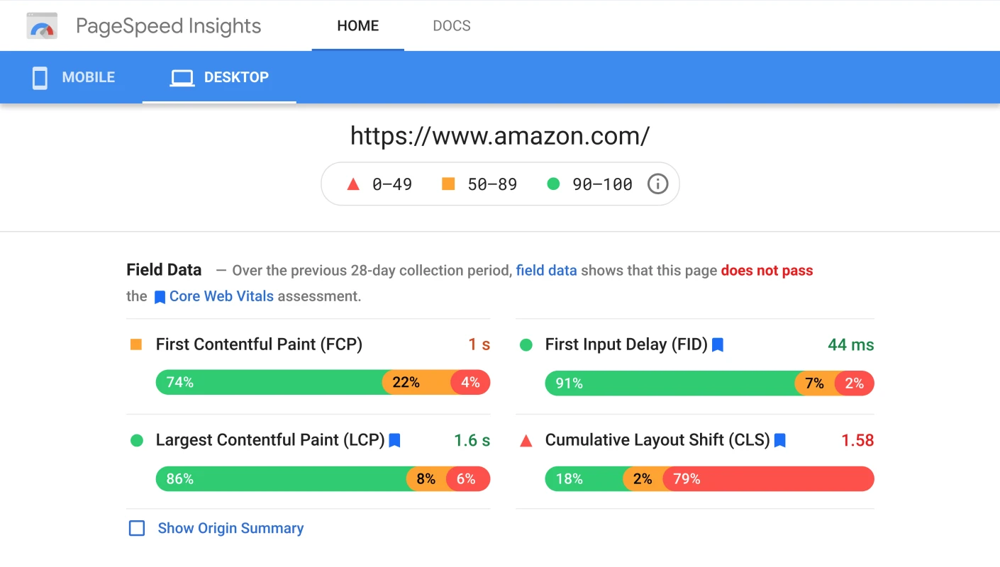 amazon-core-web-vitals-fail-desktop
