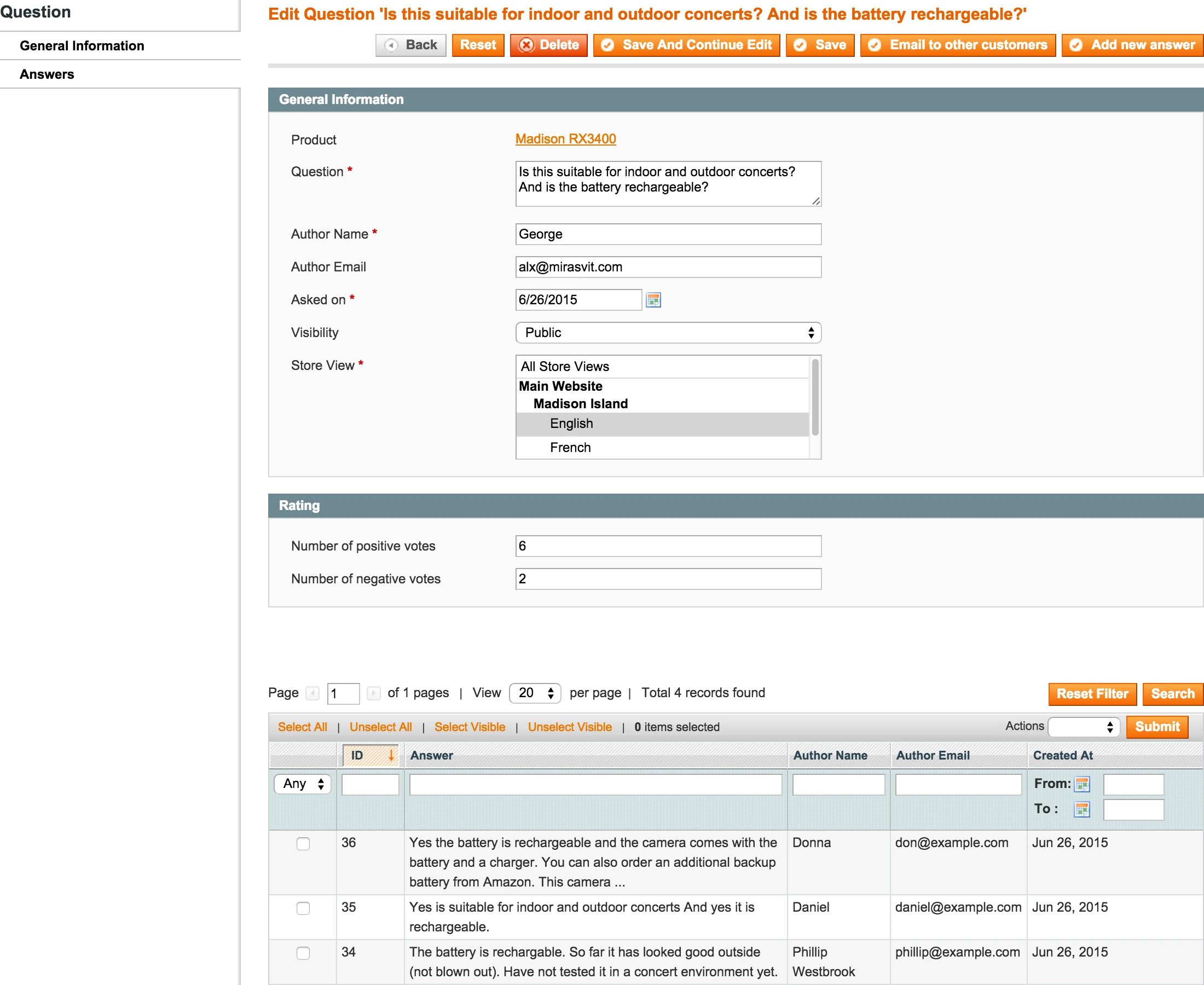 Product Questions Backend - Edit