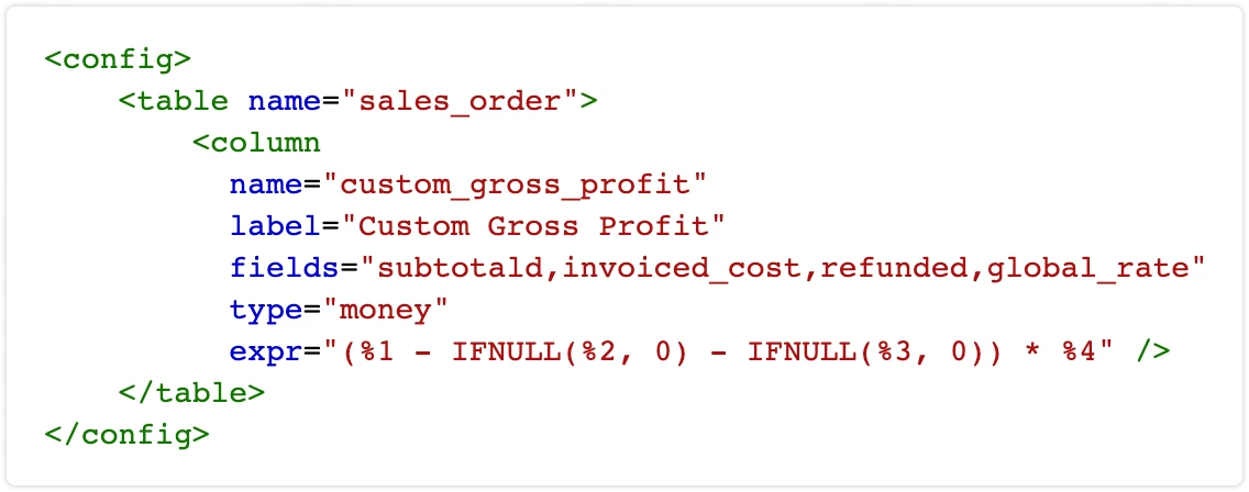 Config builder in Mirasvit Advanced Reports Magento 2 extension