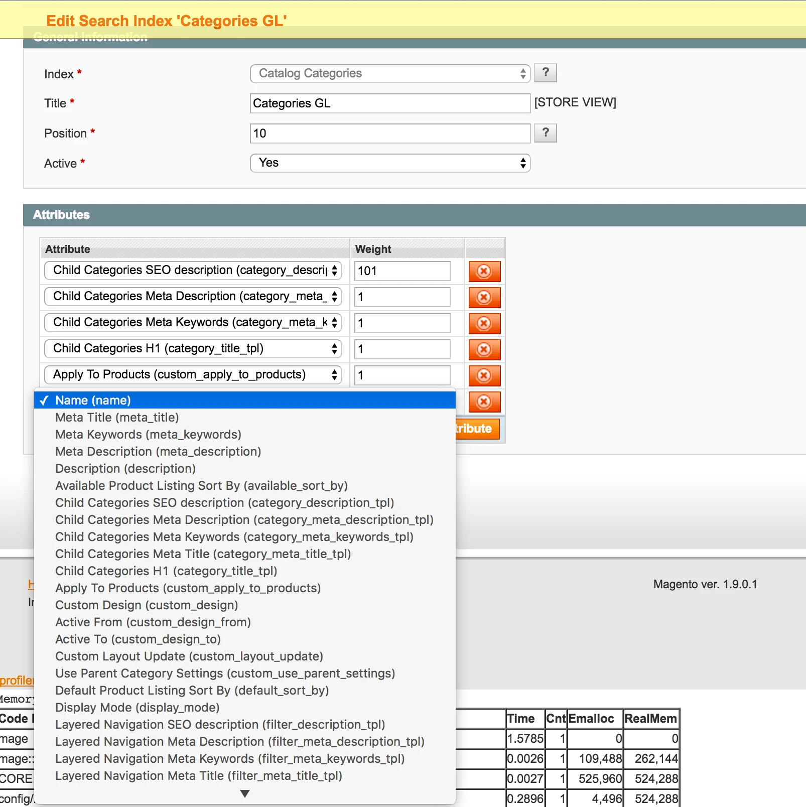 Custom attributes in search by categories