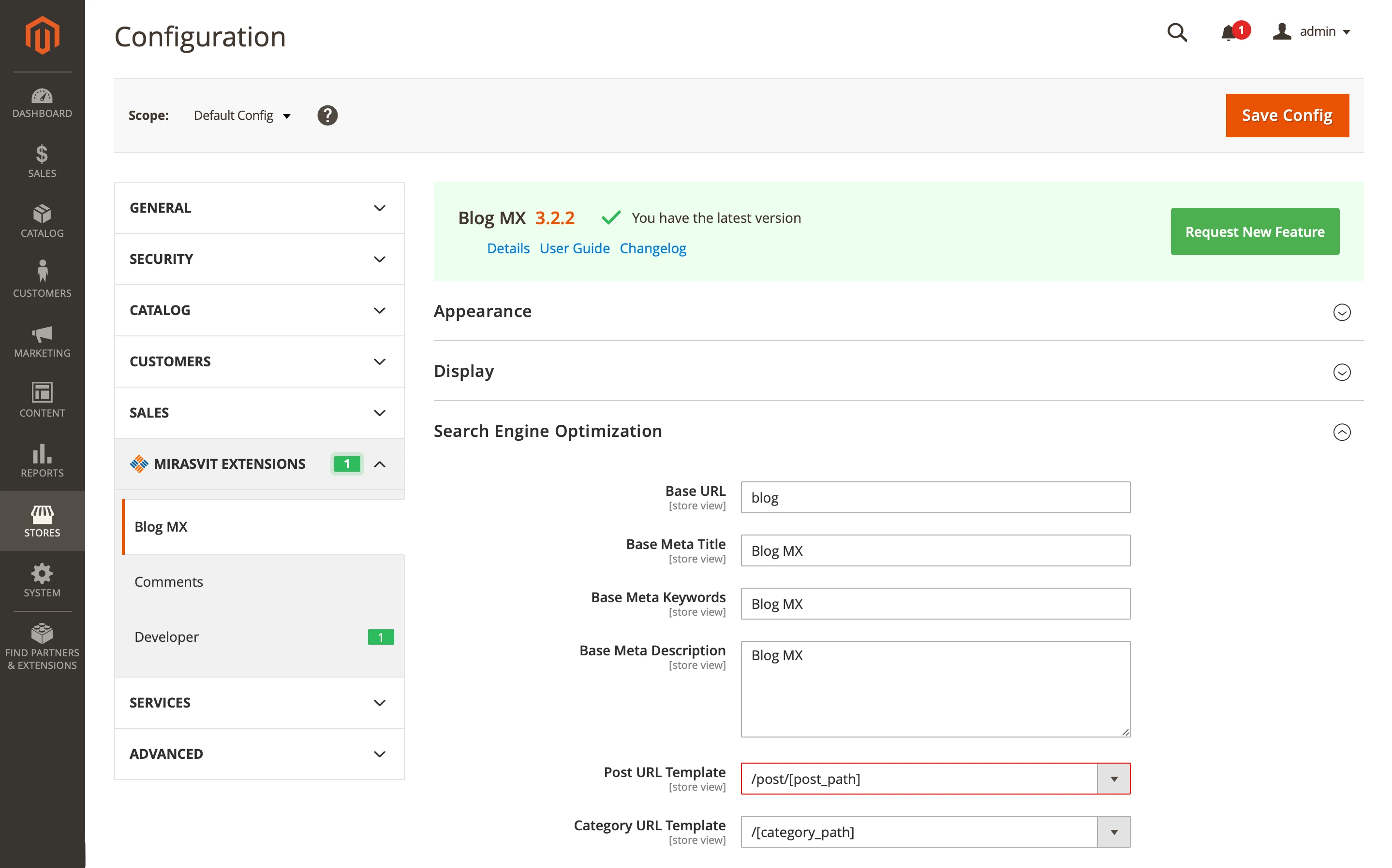 Custom blog URLs in Blog MX