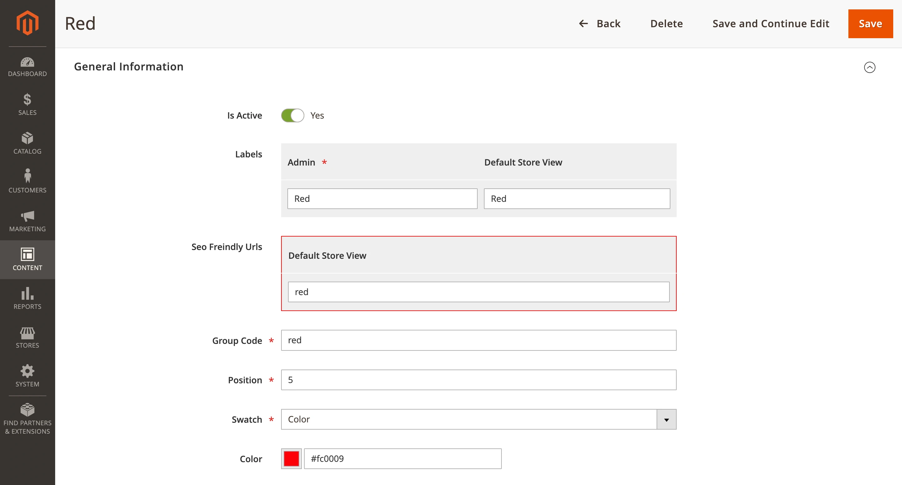 Customizable aliases for grouped option SEO URLs