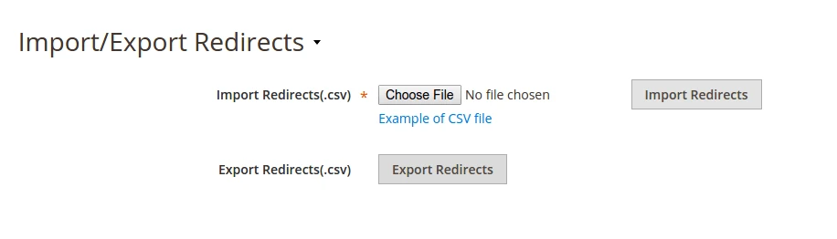 Redirects export