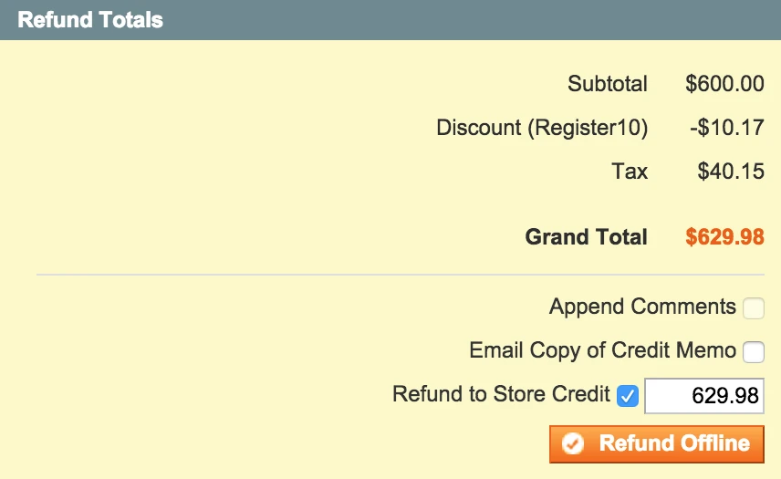 Refund To Store Credit