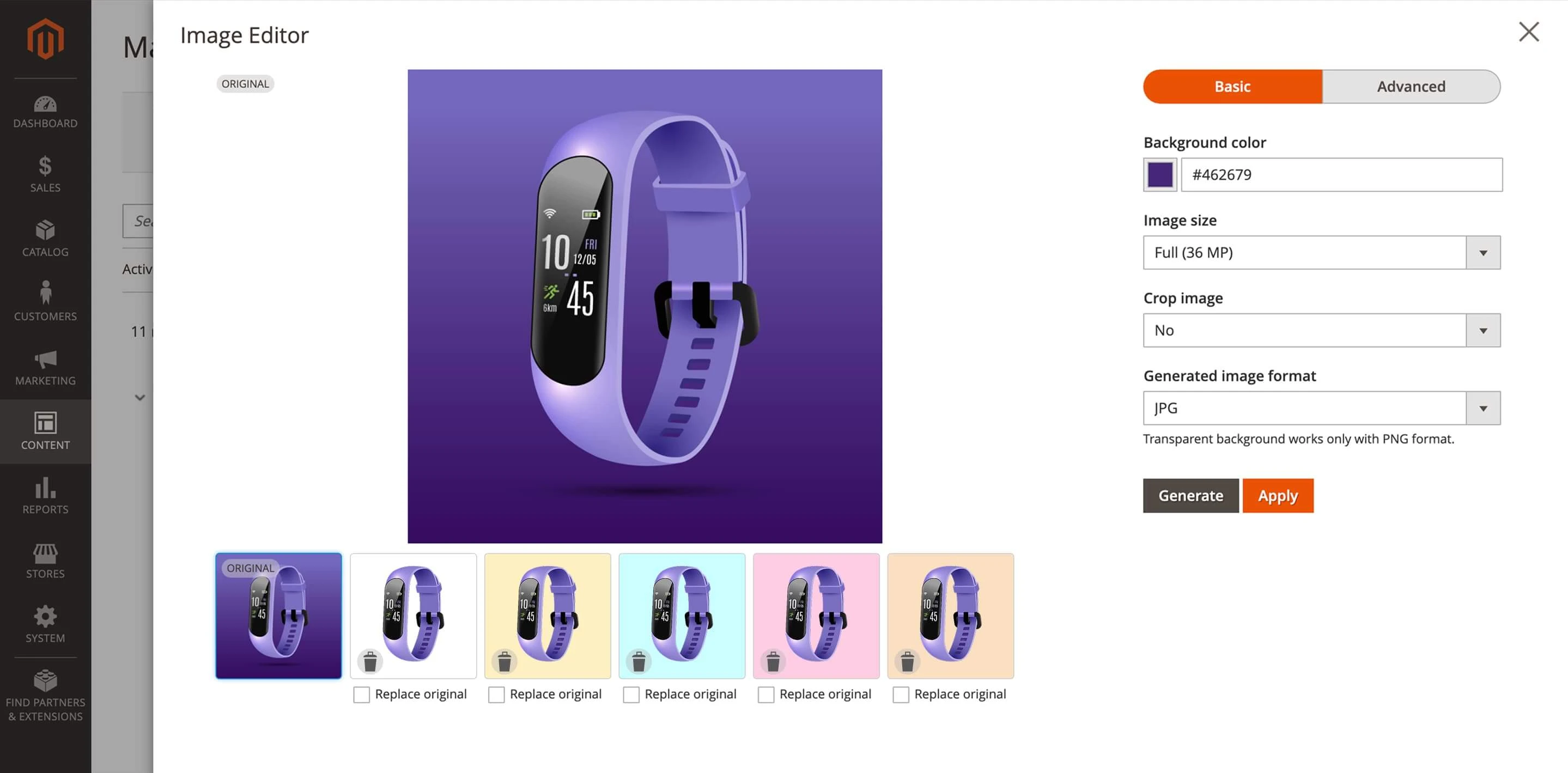 AI editor removing backgrounds example