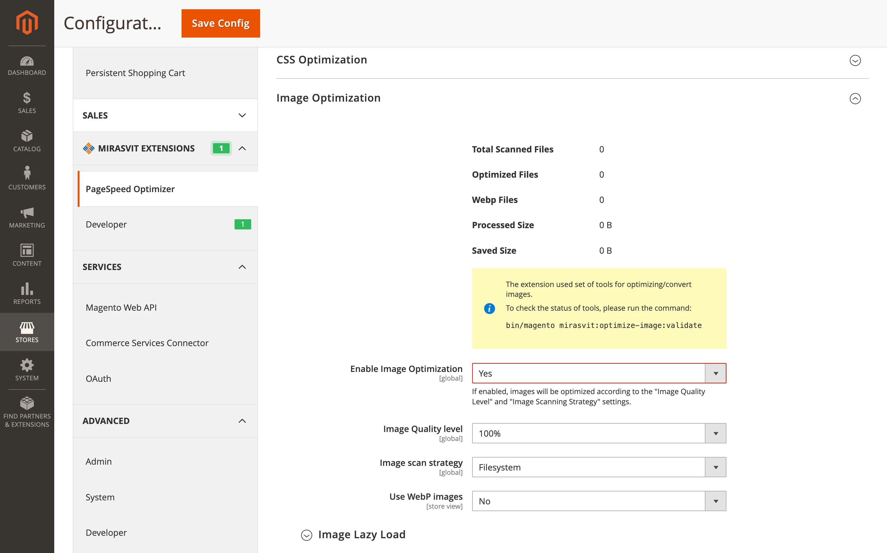 Enable/disable image optimization option