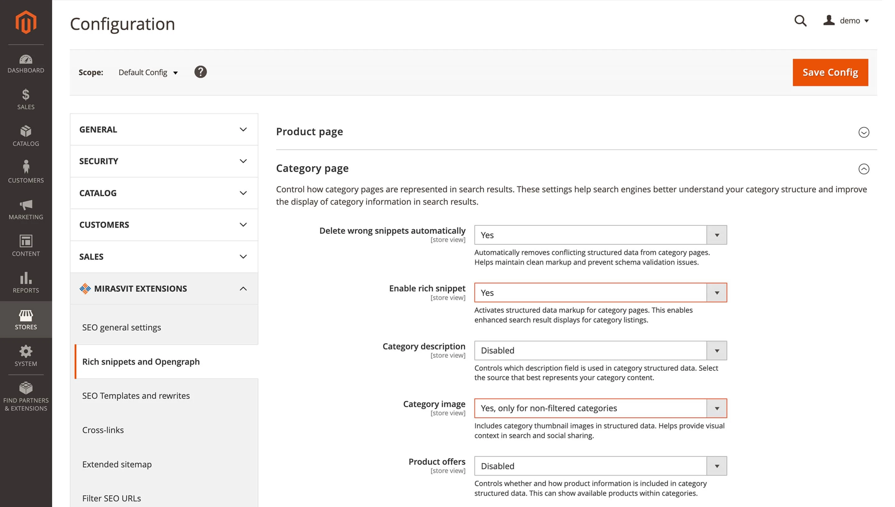 Exclude category images from snippets on filtered pages