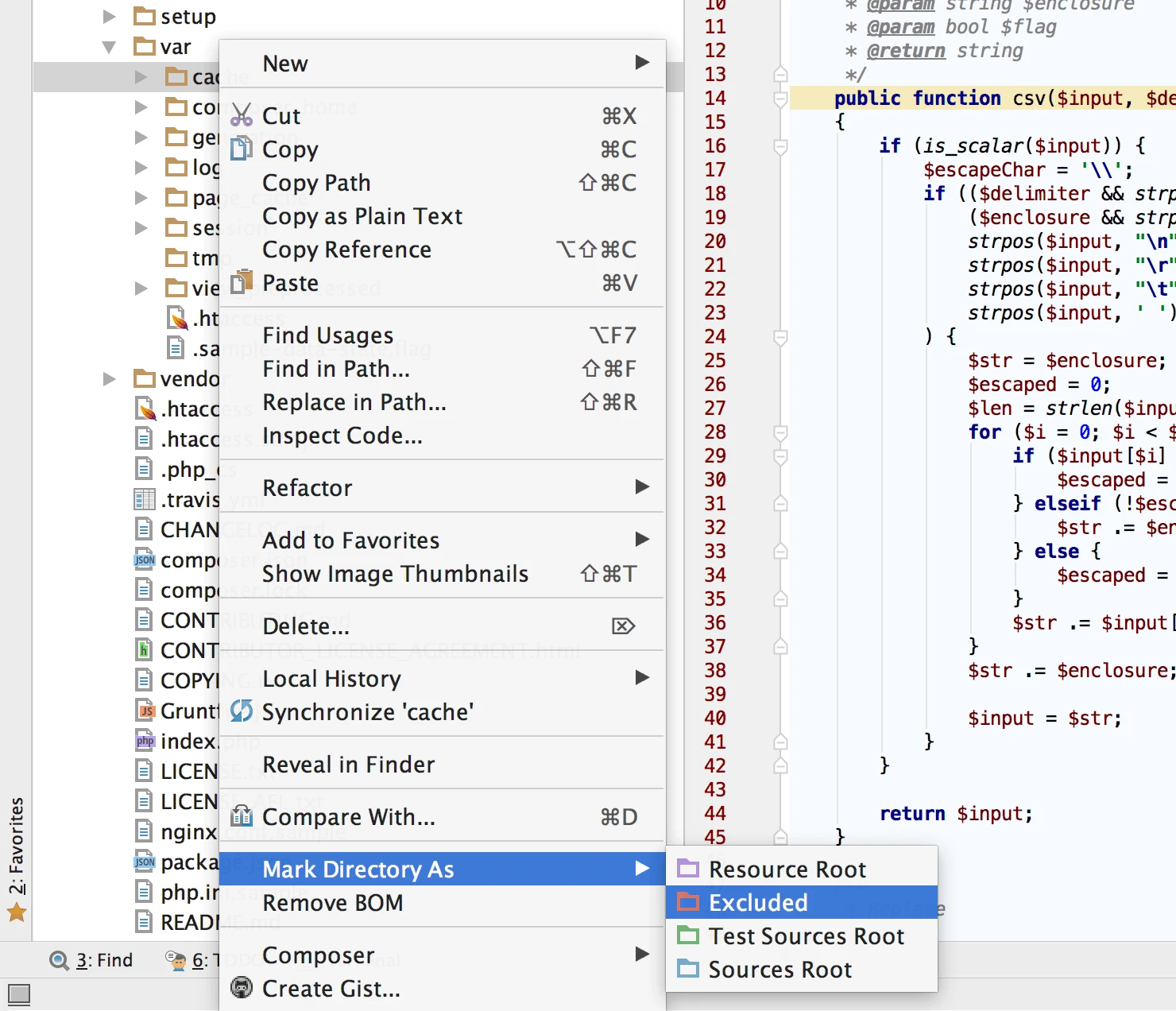 Excluded directories