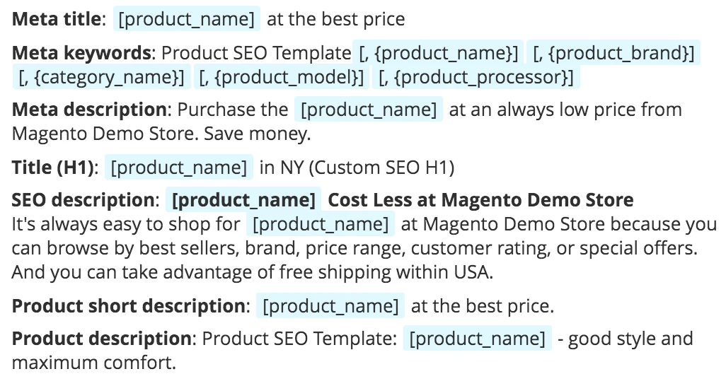 extension seo conditions