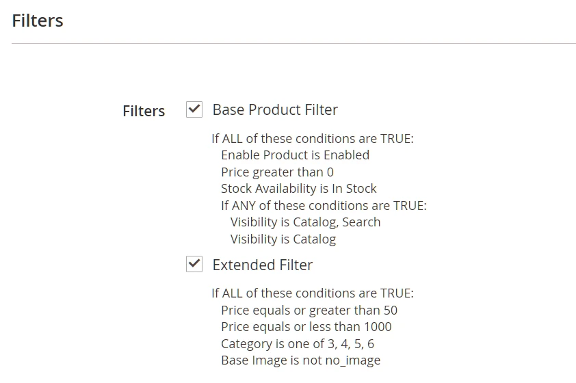 Magento Google product feed