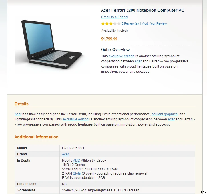 Internal Links: Product Page