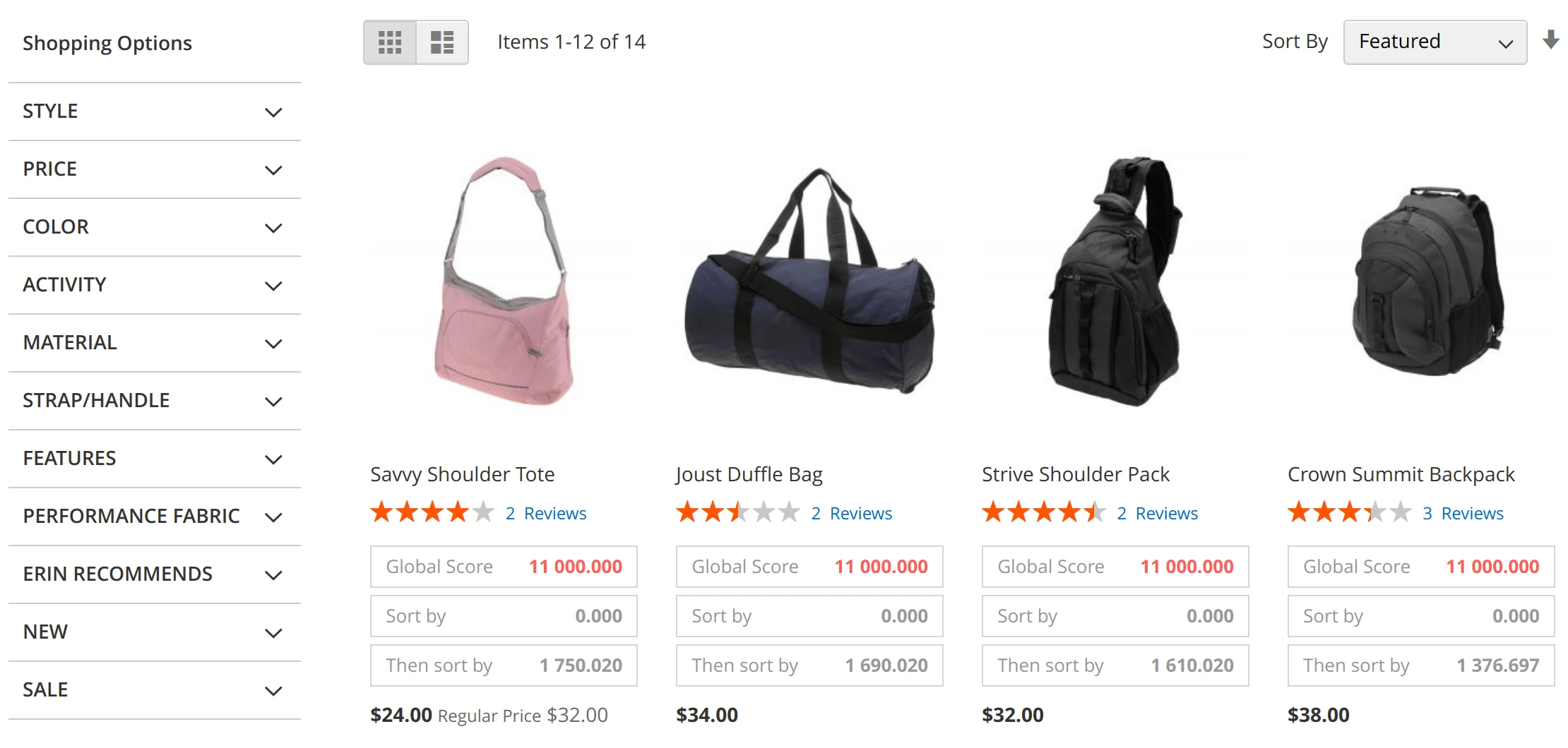 Frontend debug mode in Mirasvit Magento 2 Improved Sorting module.
