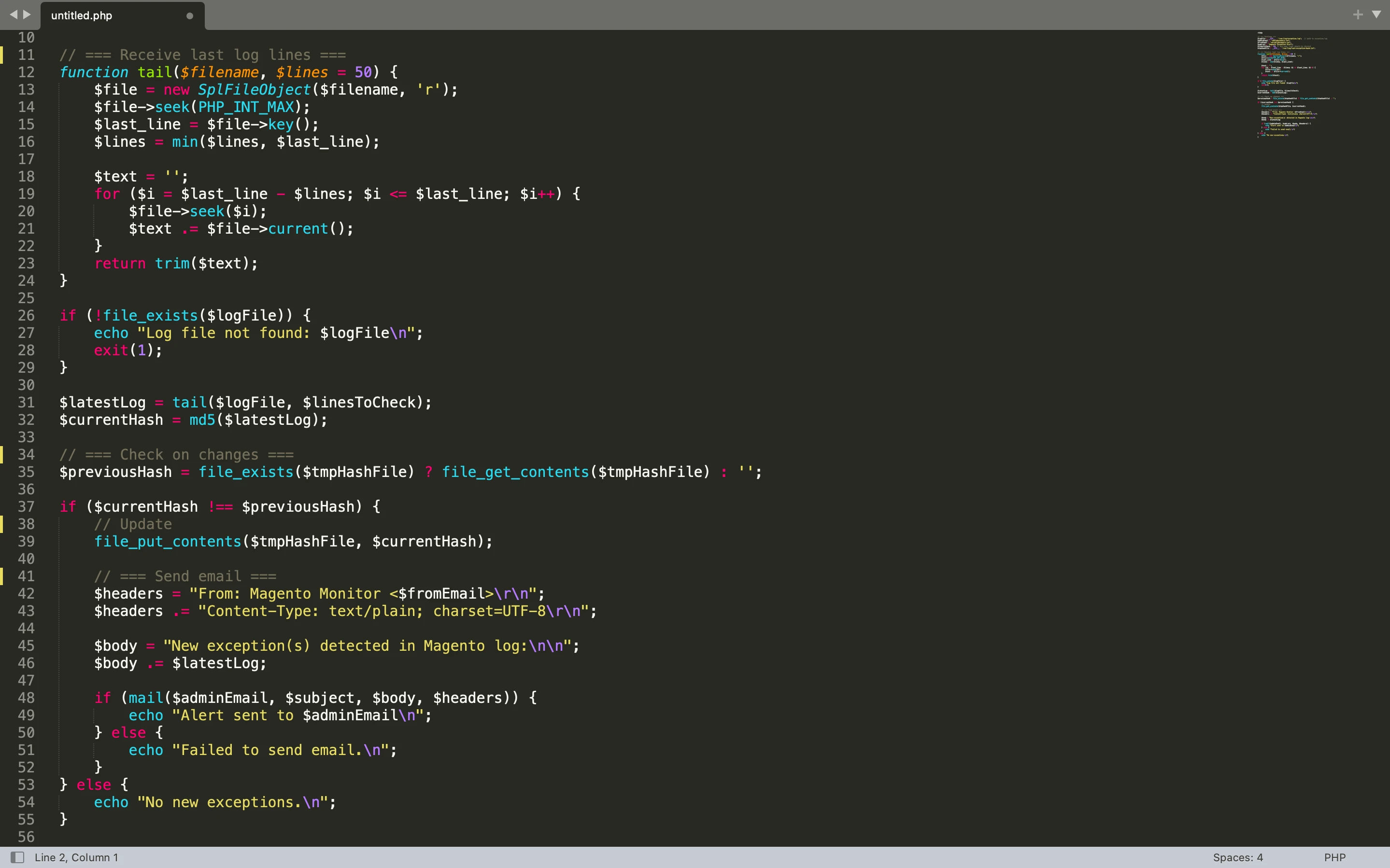 Custom Magento 2 script example for sending push notifications to admins