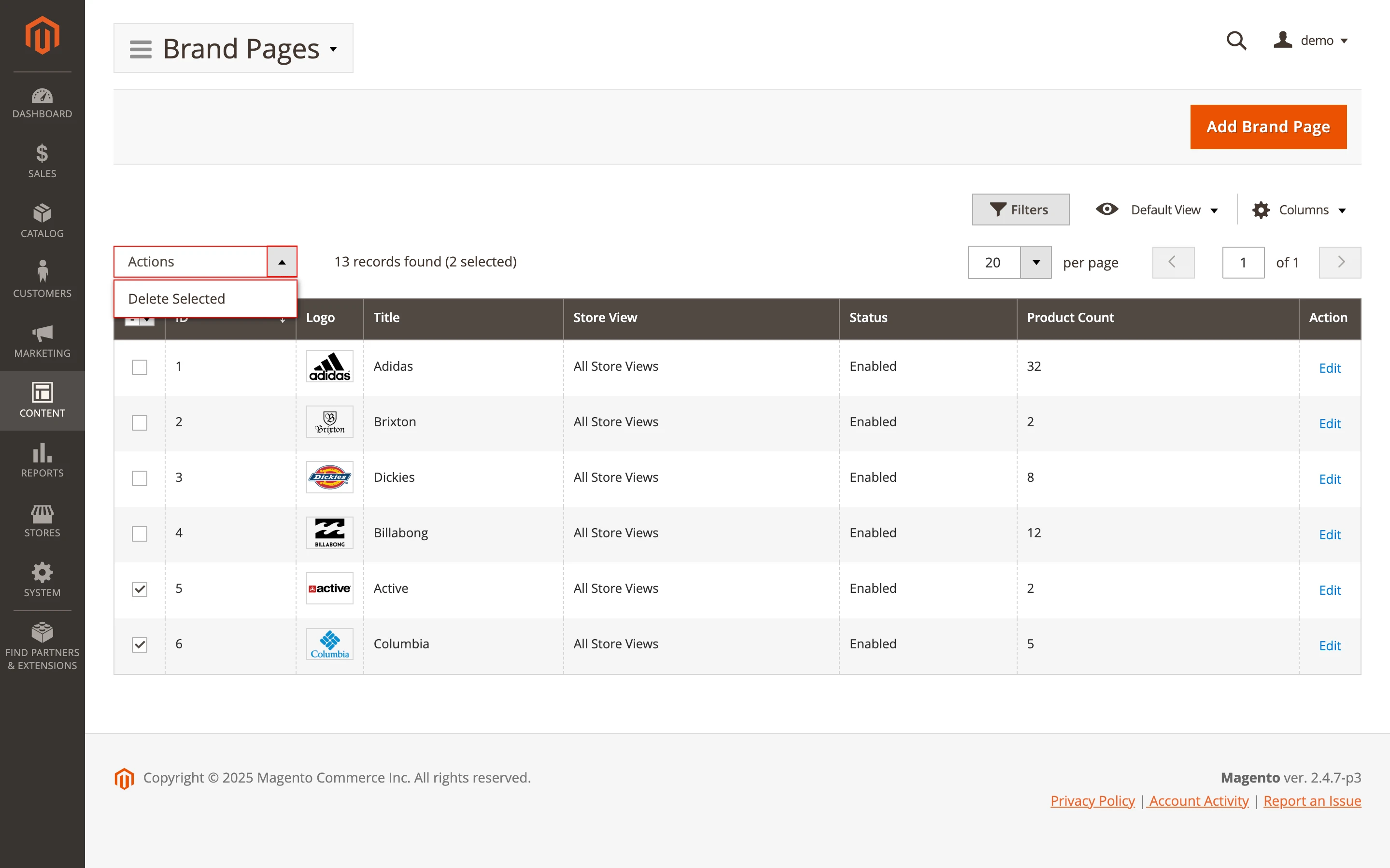 Mass Action Delete Functionality