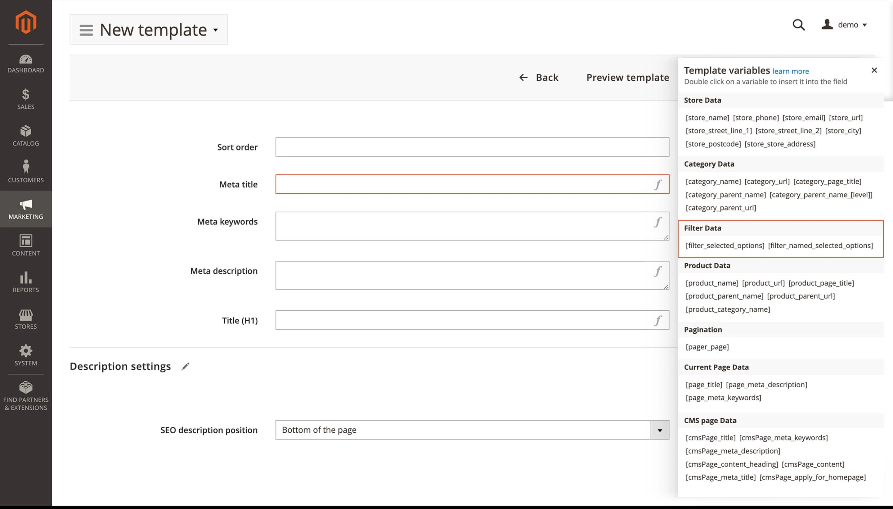 Mirasvit filter data variables