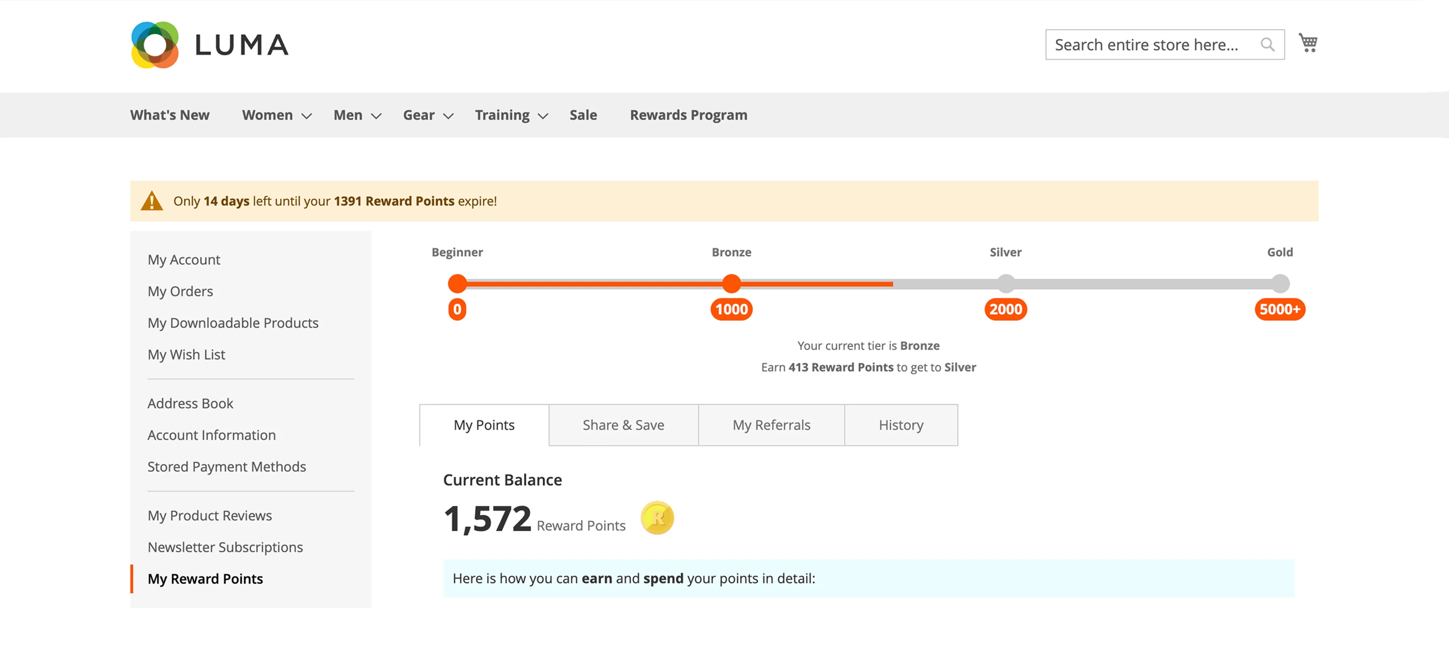 Mirasvit refer friends current ballance