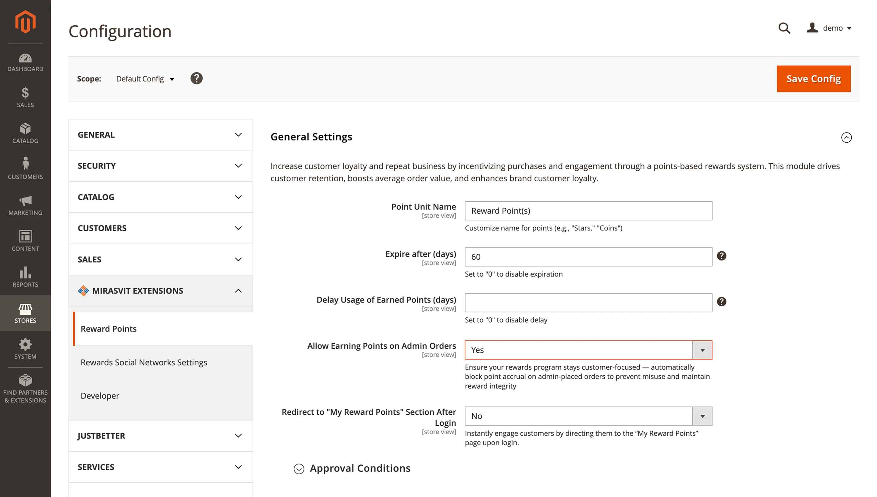 Mirasvit reward points on admin orders