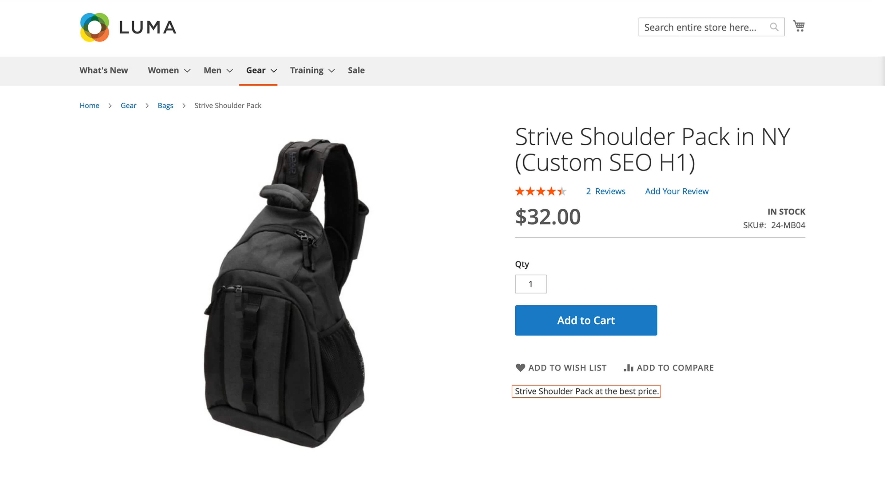 Mirasvit SEO description example