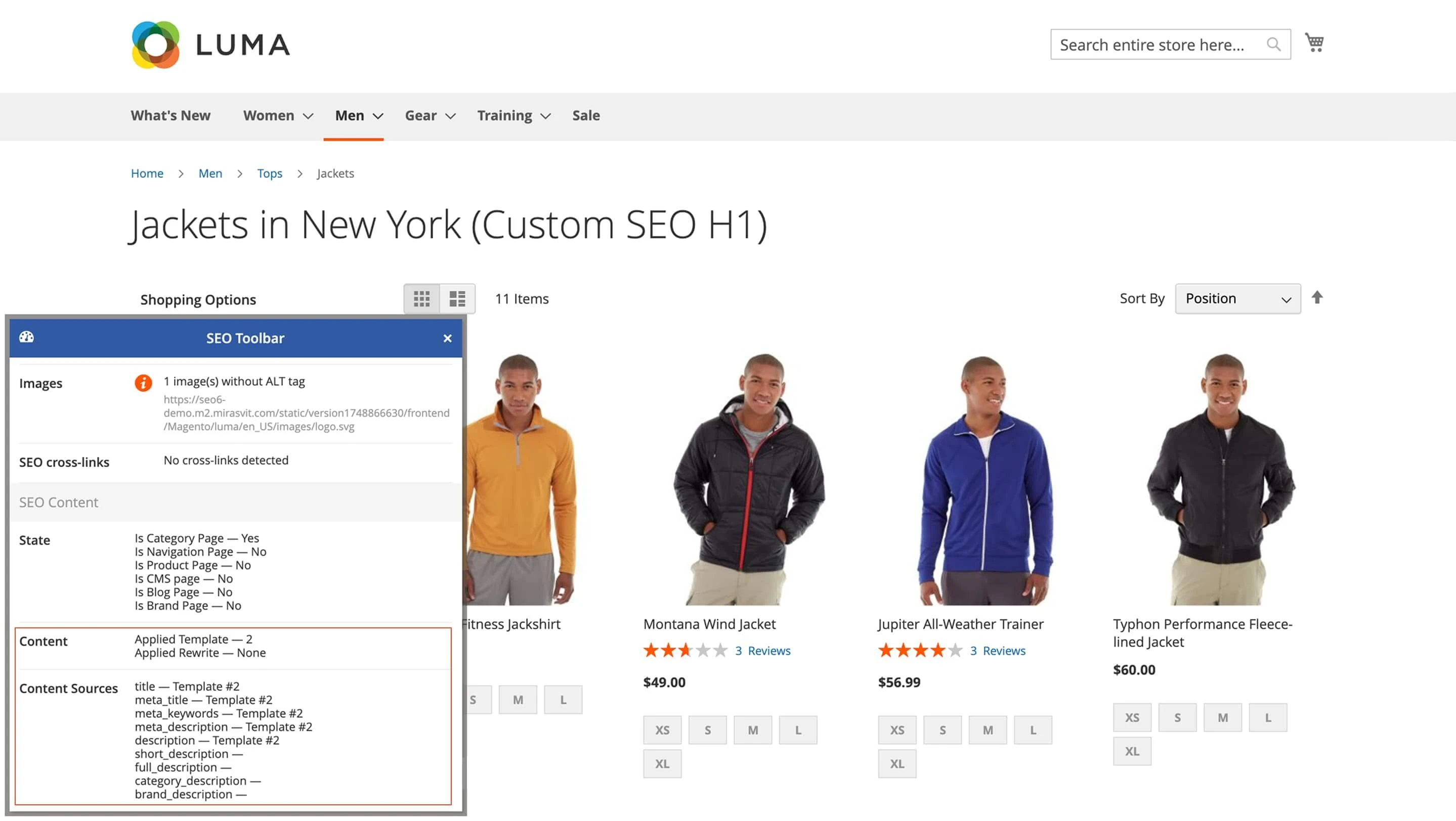 Mirasvit SEO toolbar