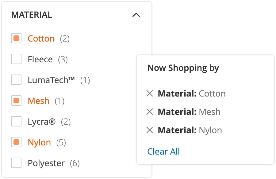 Applying multiple filters in Mirasvit Magento 2 Layered Navigation Extension.