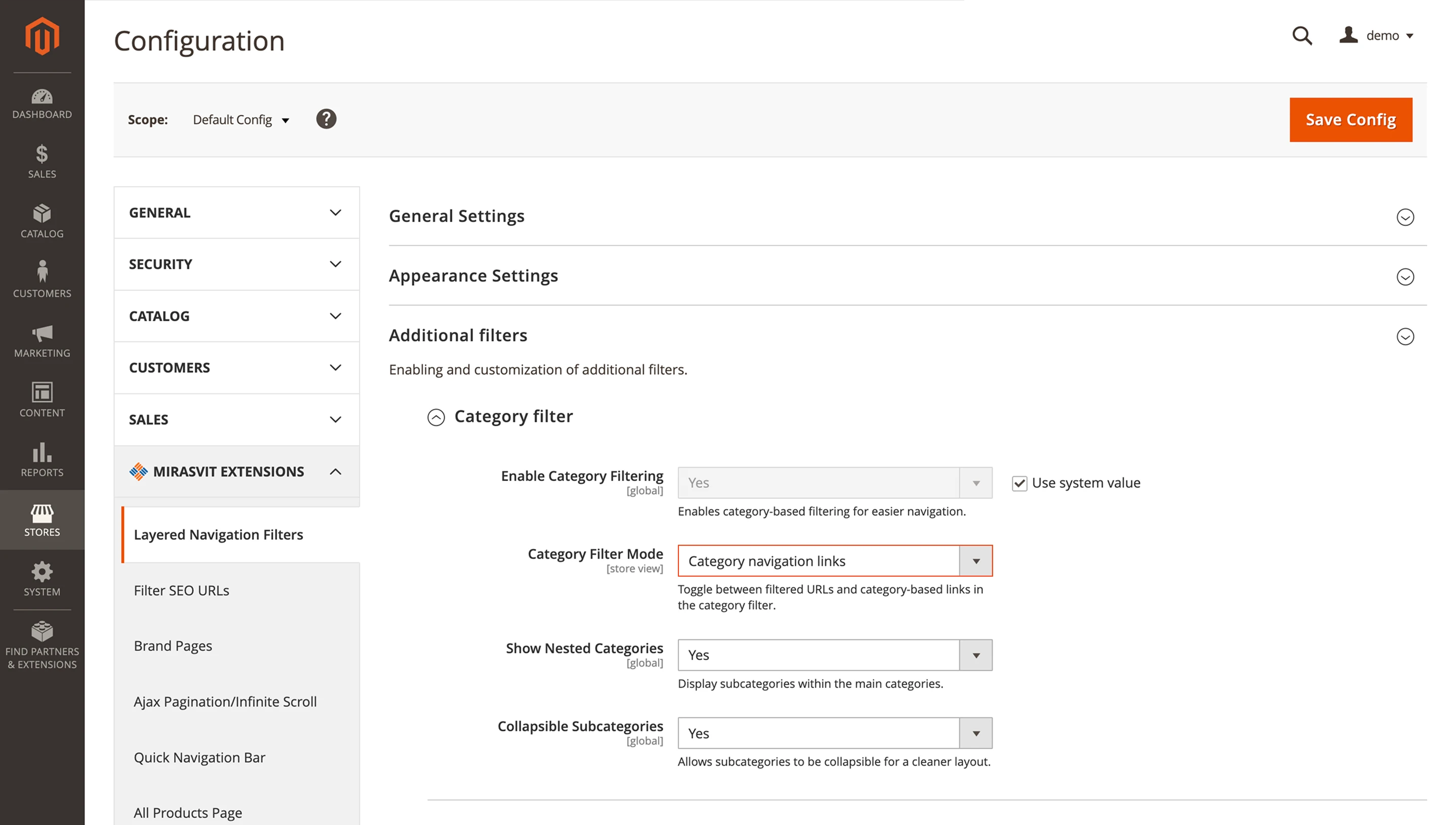 Native category urls in filtered navigation