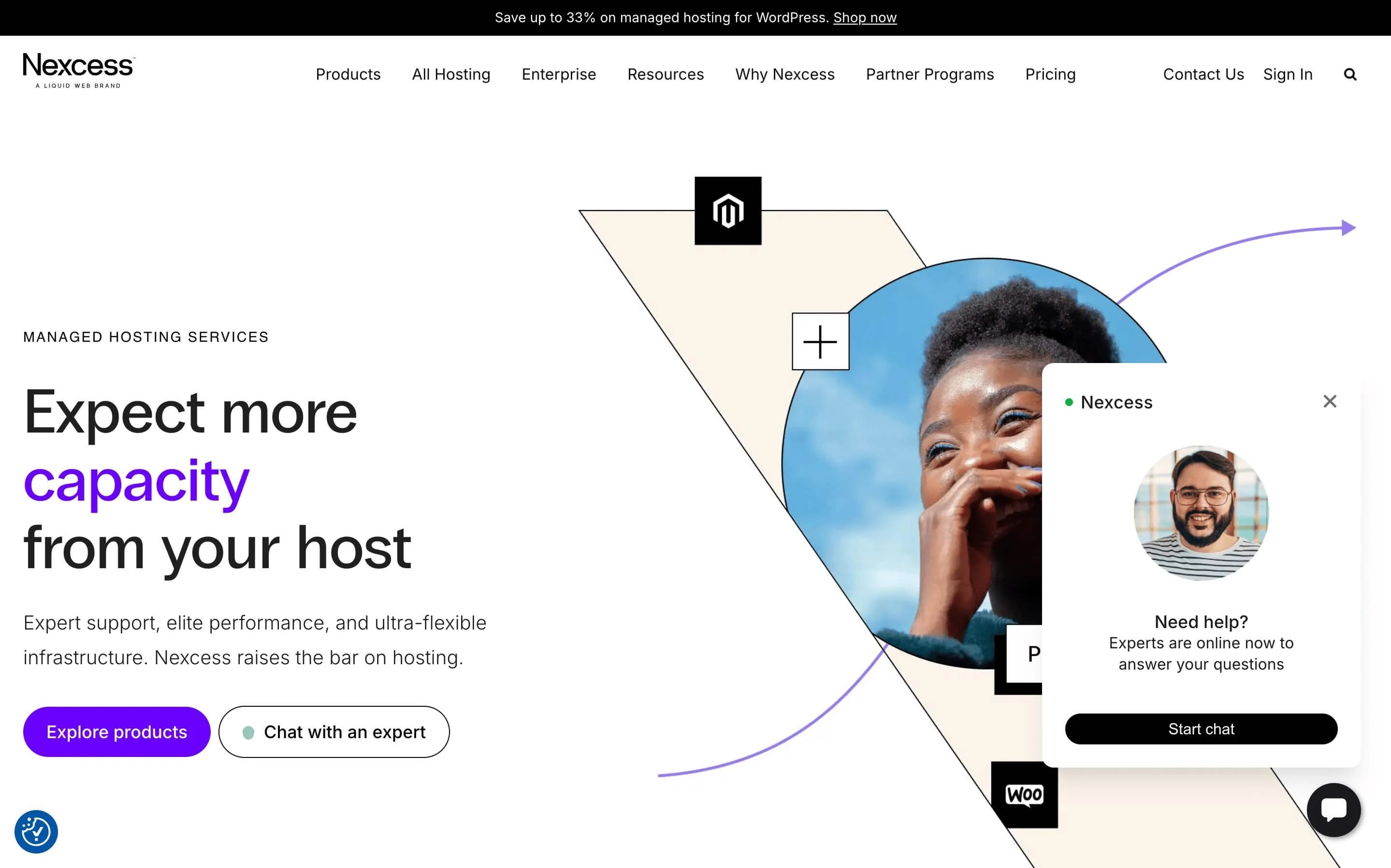 Nexcess hosting home page