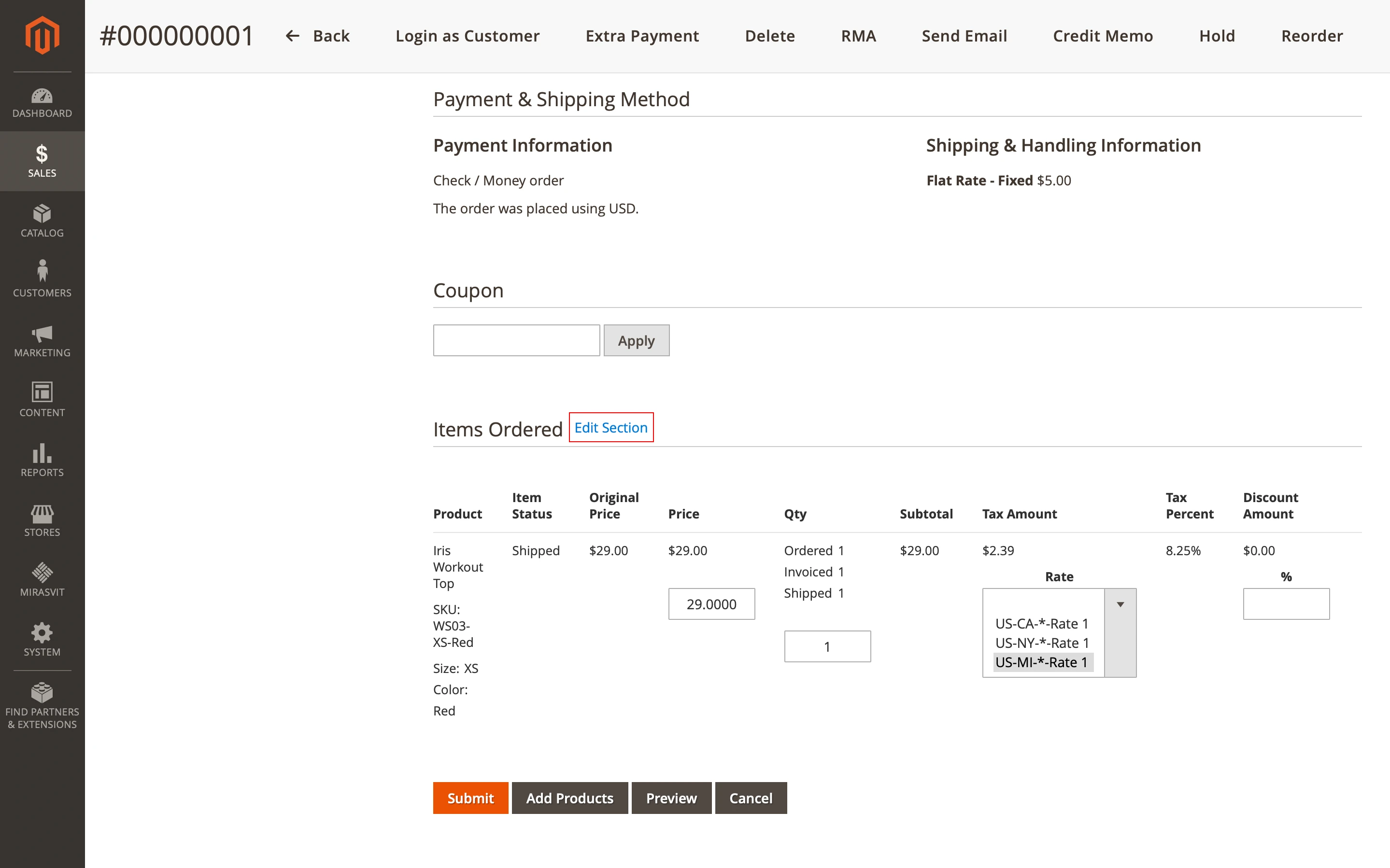 Order Management module is the core of the system
