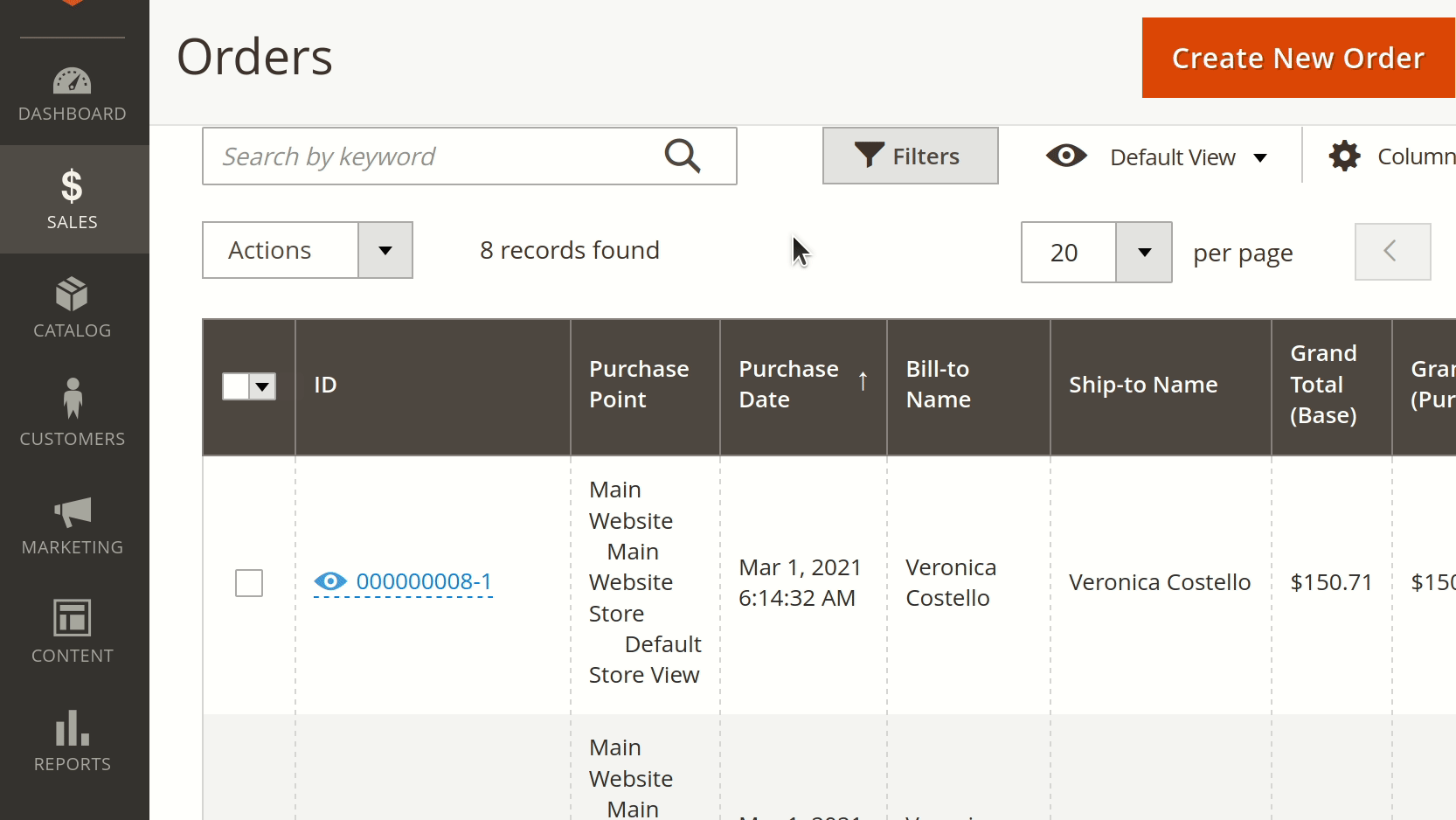 Quick access to order details