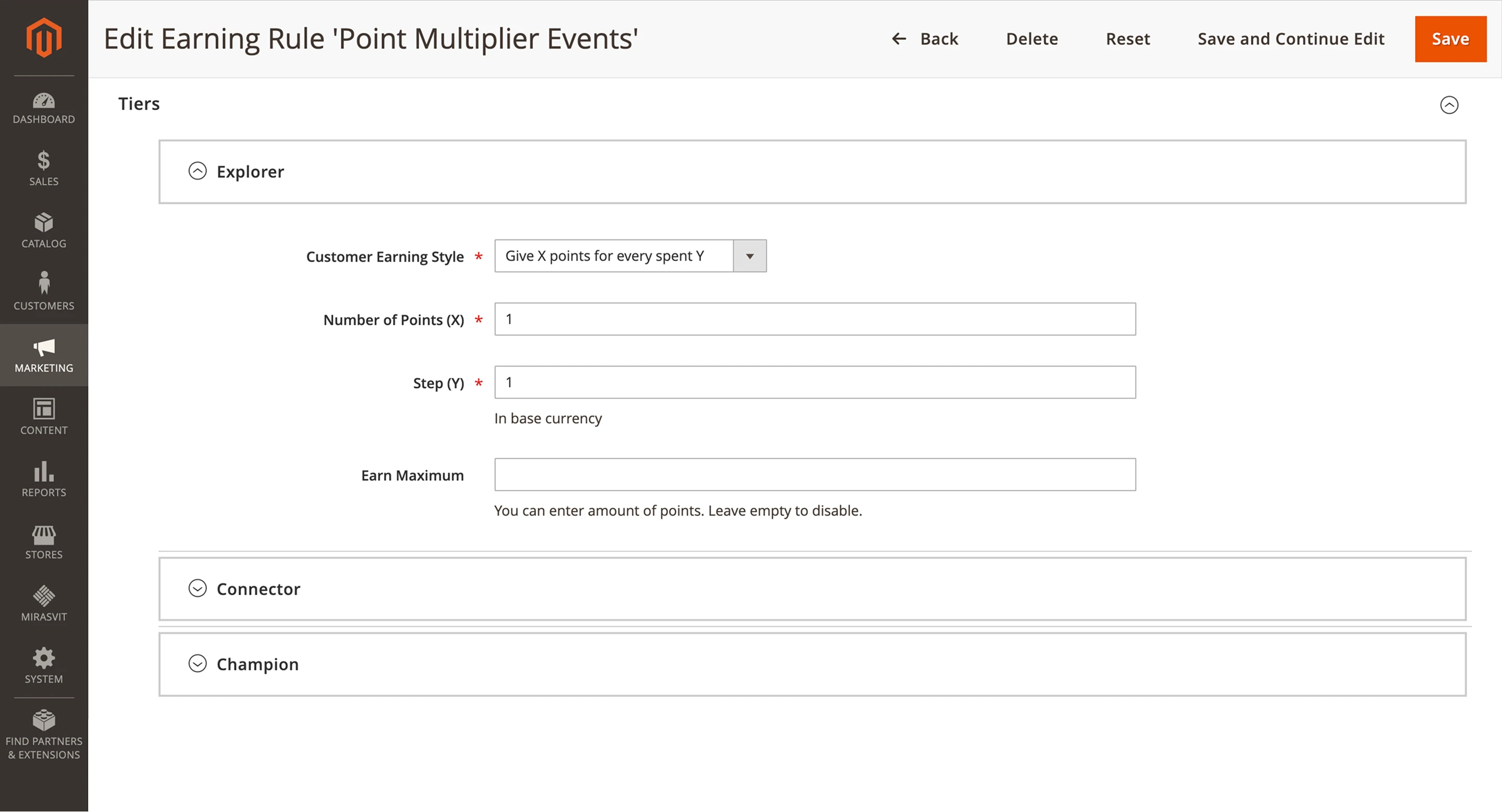 Point multiplier events rule