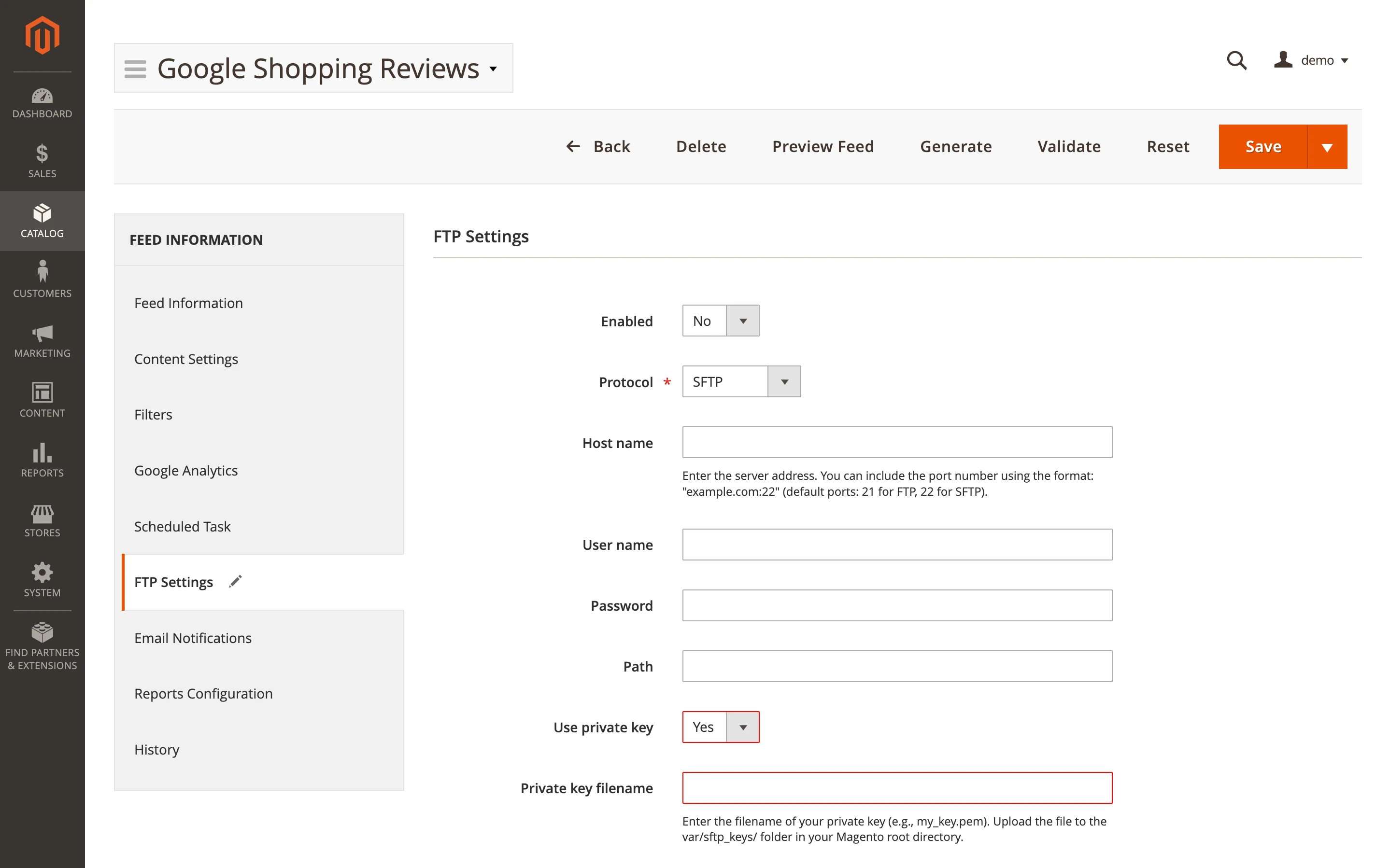 Private Key Settings