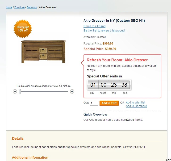 Promotional Product page