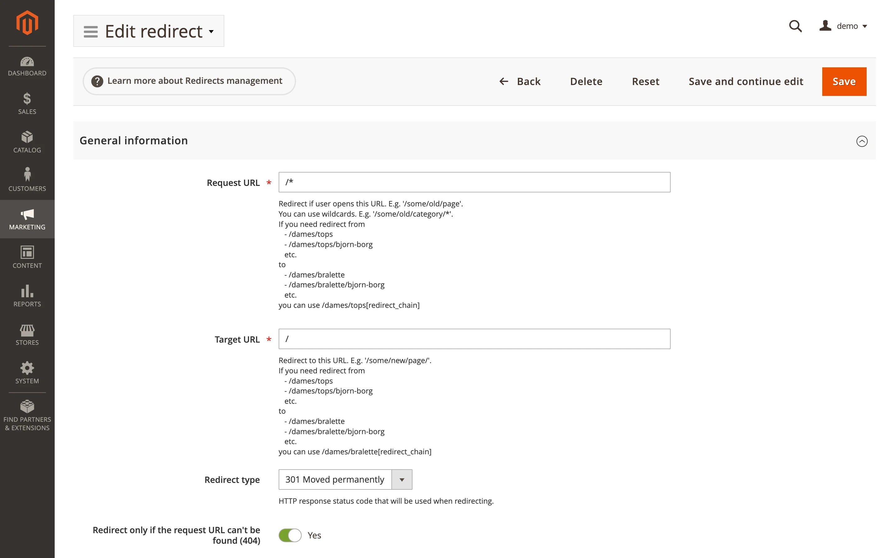 Redirect Via Mirasvit Extensions