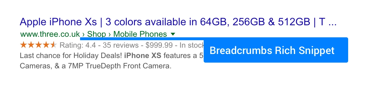 Breadcrumbs Rich Snippet