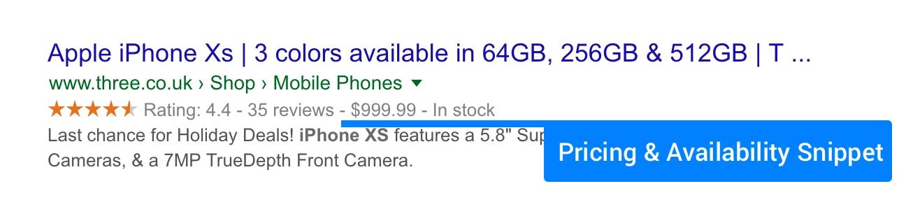 Pricing & Availability Rich Snippet