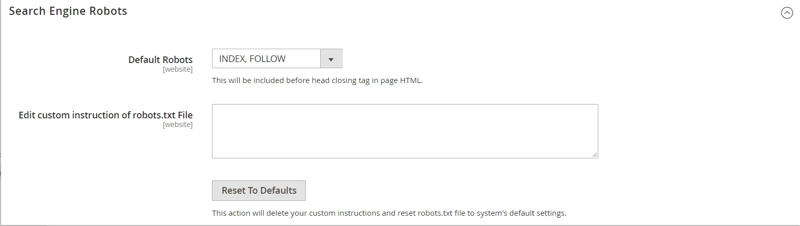 Robots configuration