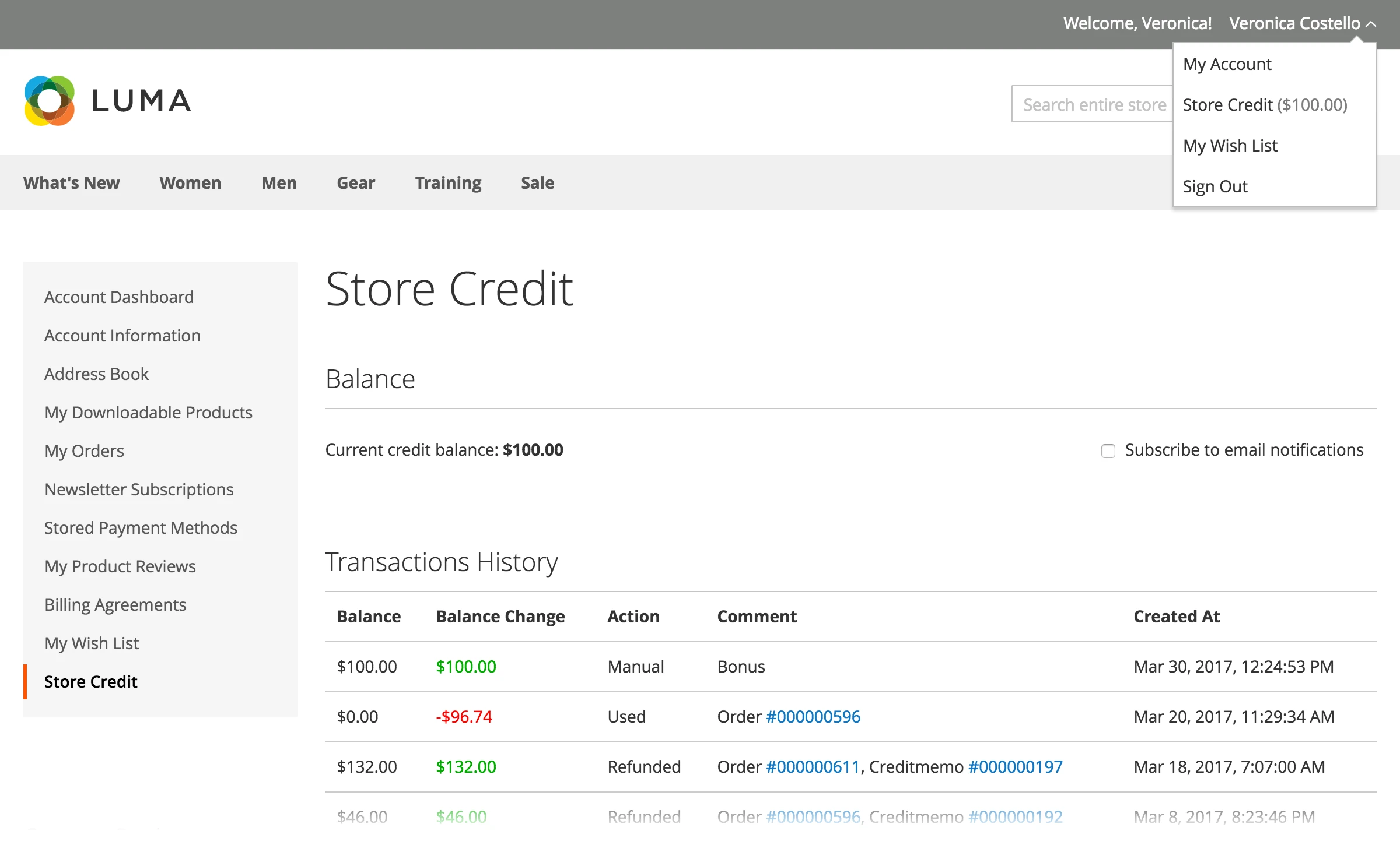 Store Credit & Refund