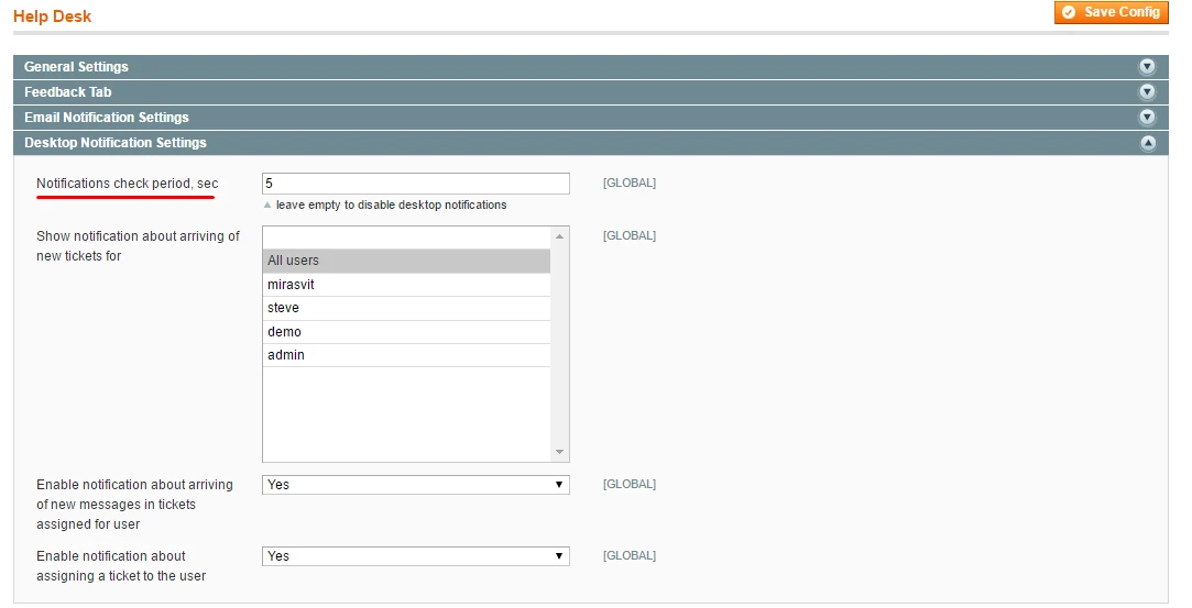 Check period setting
