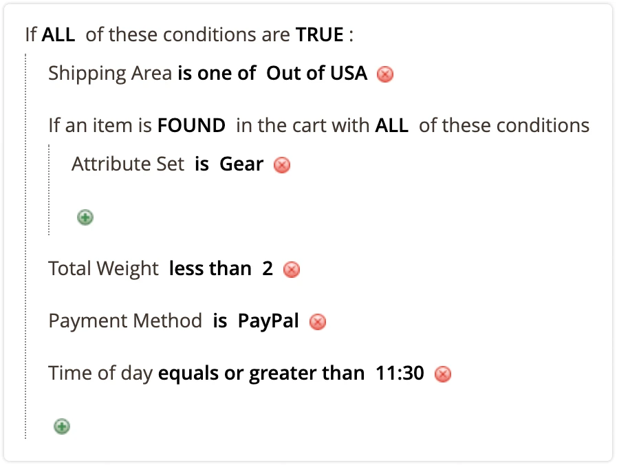 apply rule attribute combination
