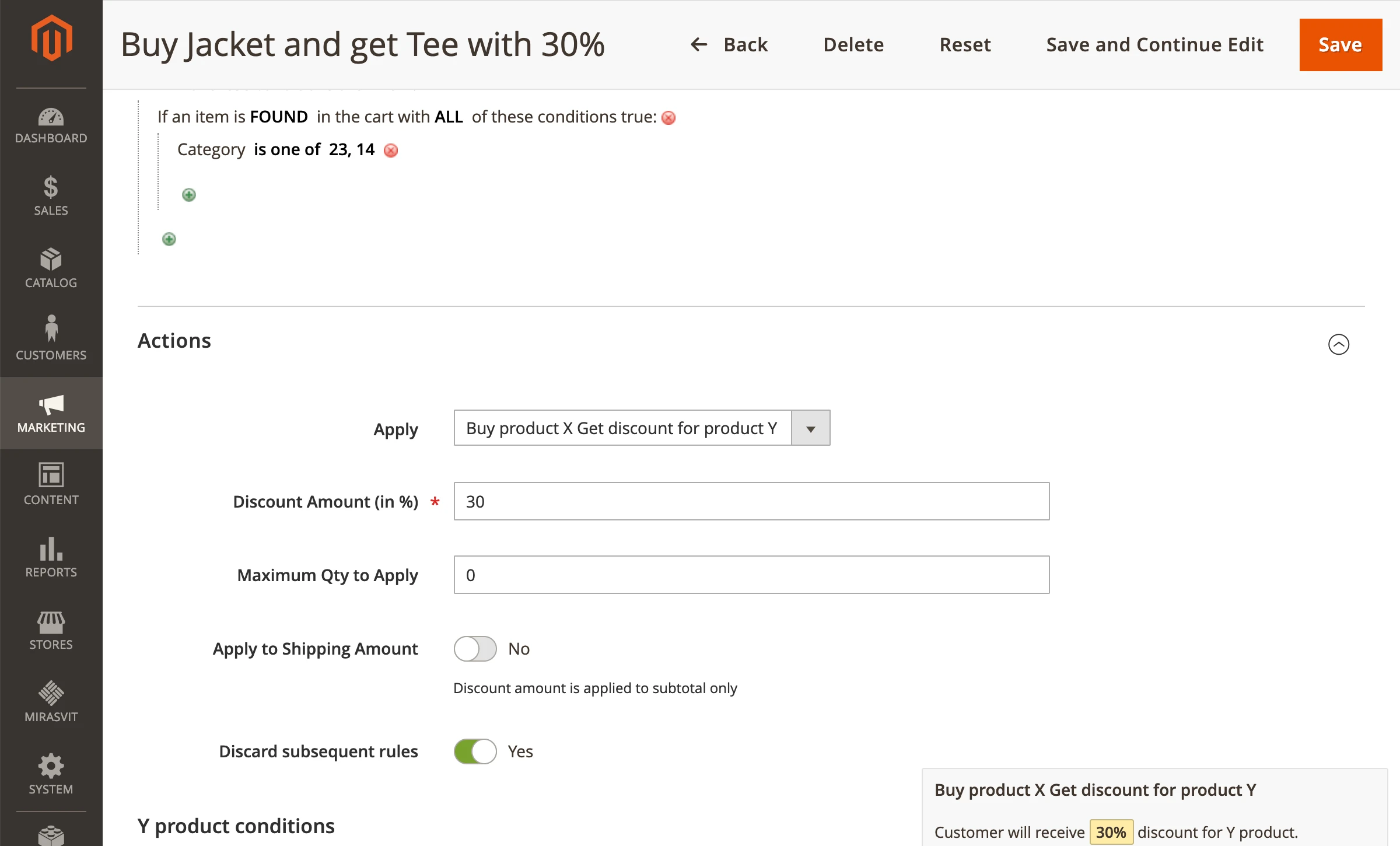 special promotions configuration